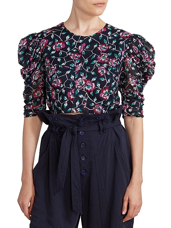 Shop Isabel Marant Étoile Silva Floral Crop Top | Saks Fifth Shop Isabel Marant Étoile Silva Floral Crop Top | Saks Fifth