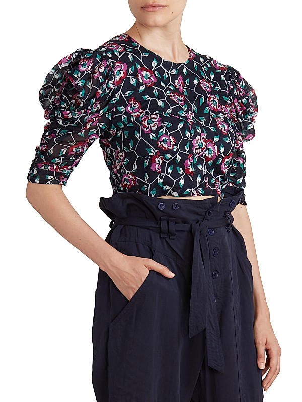 Shop Isabel Marant Étoile Silva Floral Crop Top | Saks Fifth Shop Isabel Marant Étoile Silva Floral Crop Top | Saks Fifth