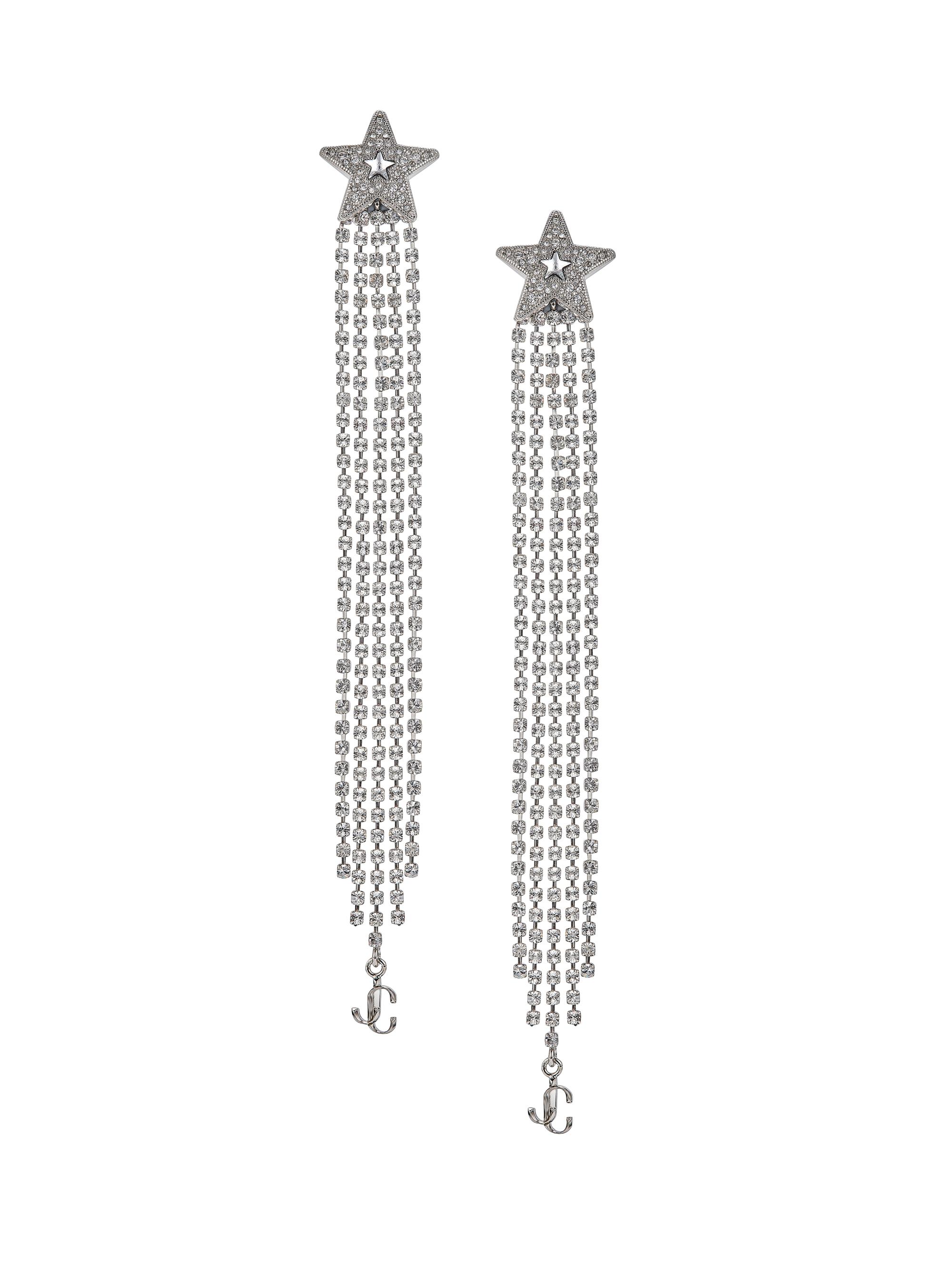 Jimmy Choo Women's Silvertone & Crystal Star Fringe Earrings