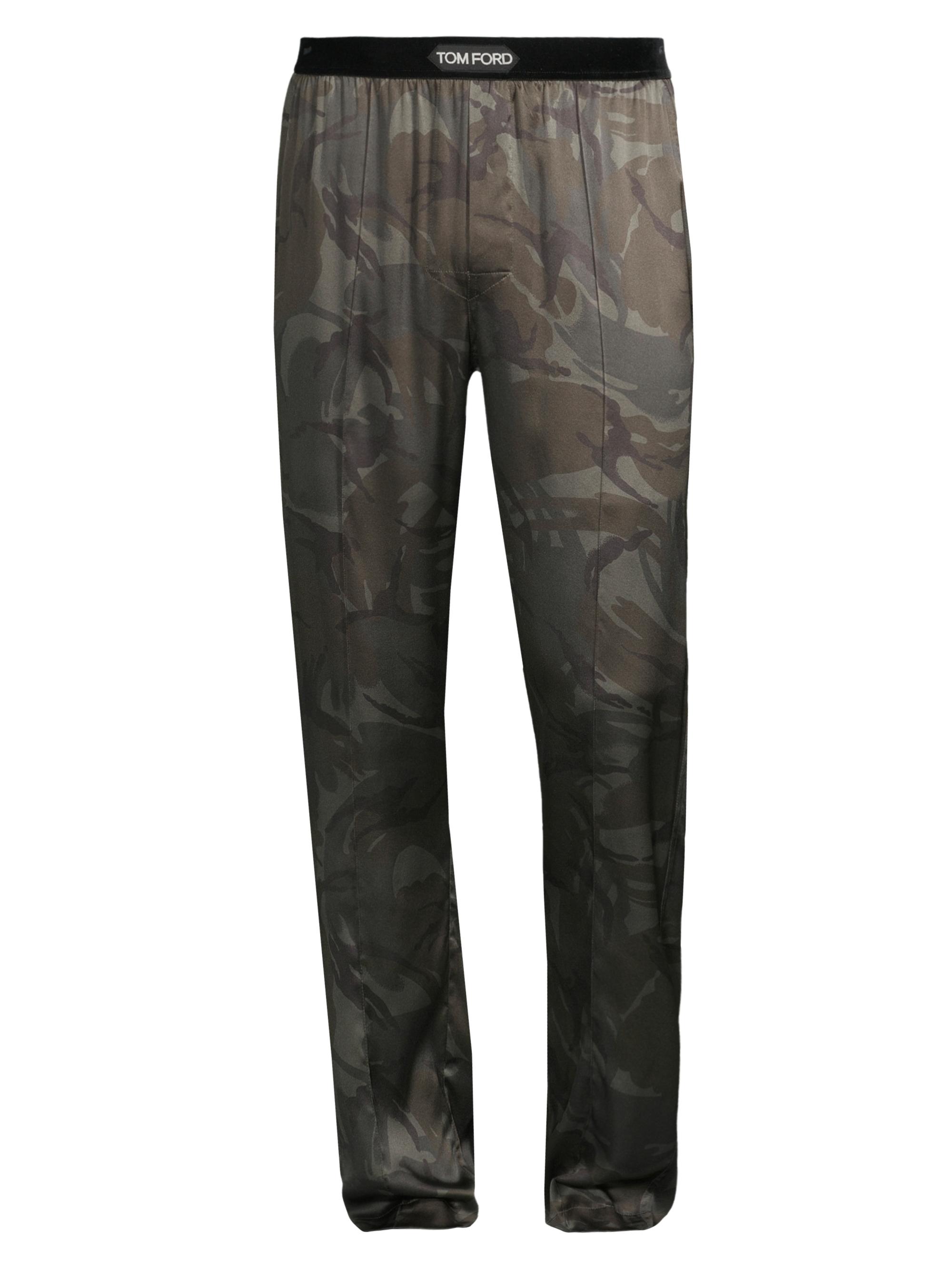 TOM FORD Men's Logo Silk Pajama Pants - Deep Olive