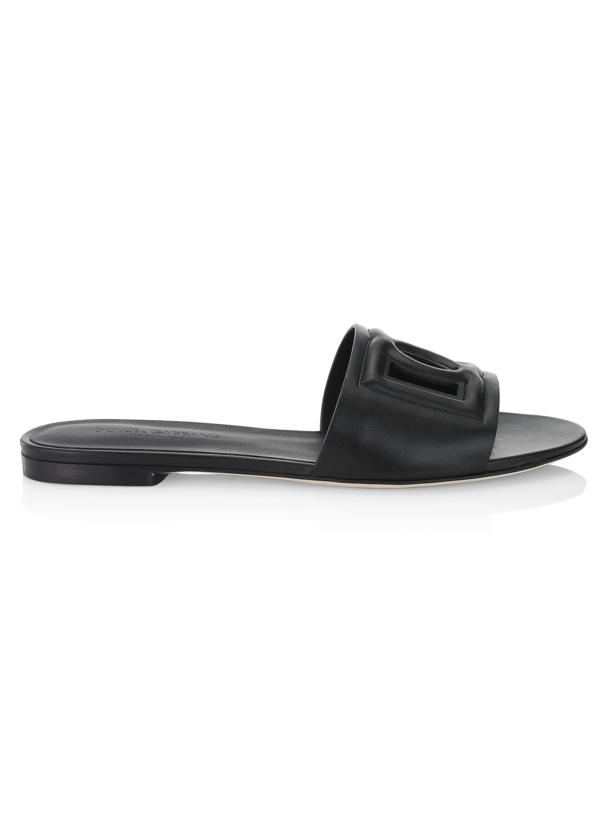 Dolce&Gabbana DG Interlocked Leather Sandals Saks Fifth Avenue