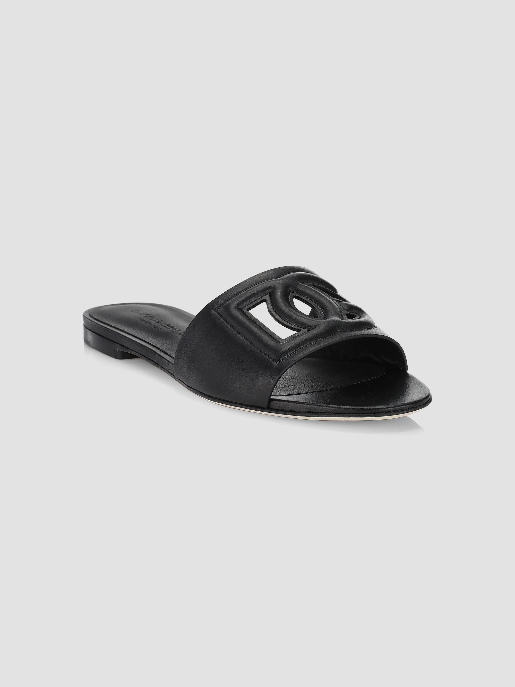 Dolce&Gabbana DG Interlocked Leather Sandals | Saks Fifth Avenue