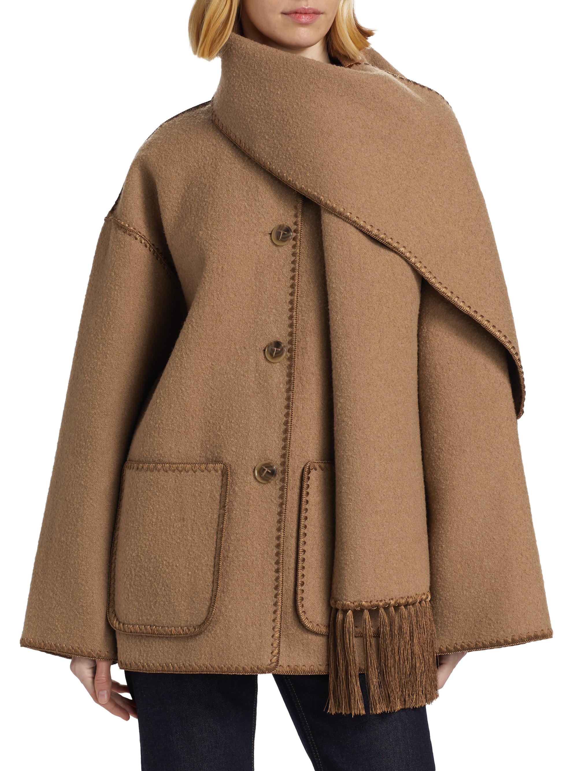 Toteme Embroidered Wool-Blend Scarf Jacket | Saks Fifth Avenue