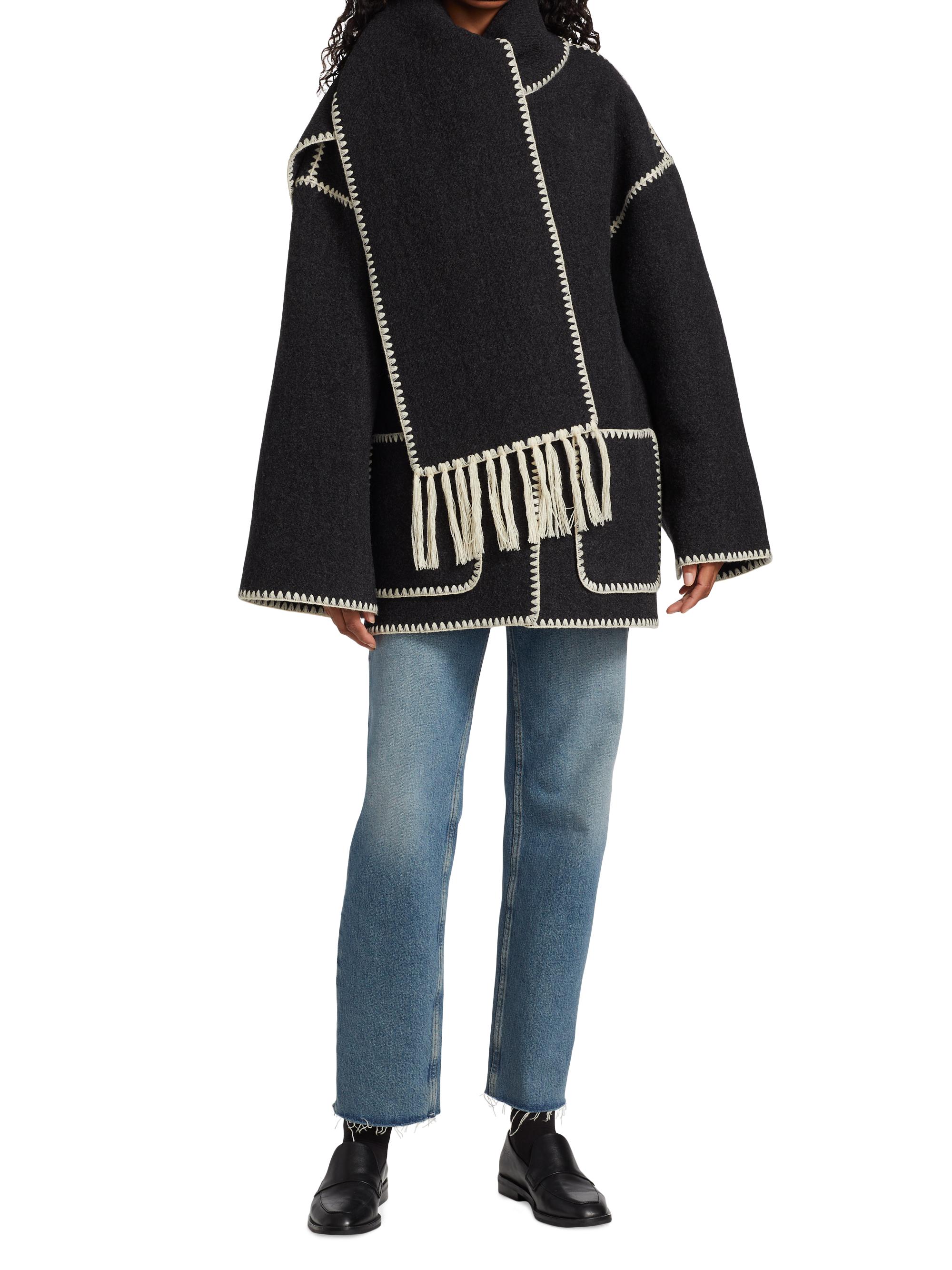 Toteme Embroidered Wool-Blend Scarf Jacket | Saks Fifth Avenue