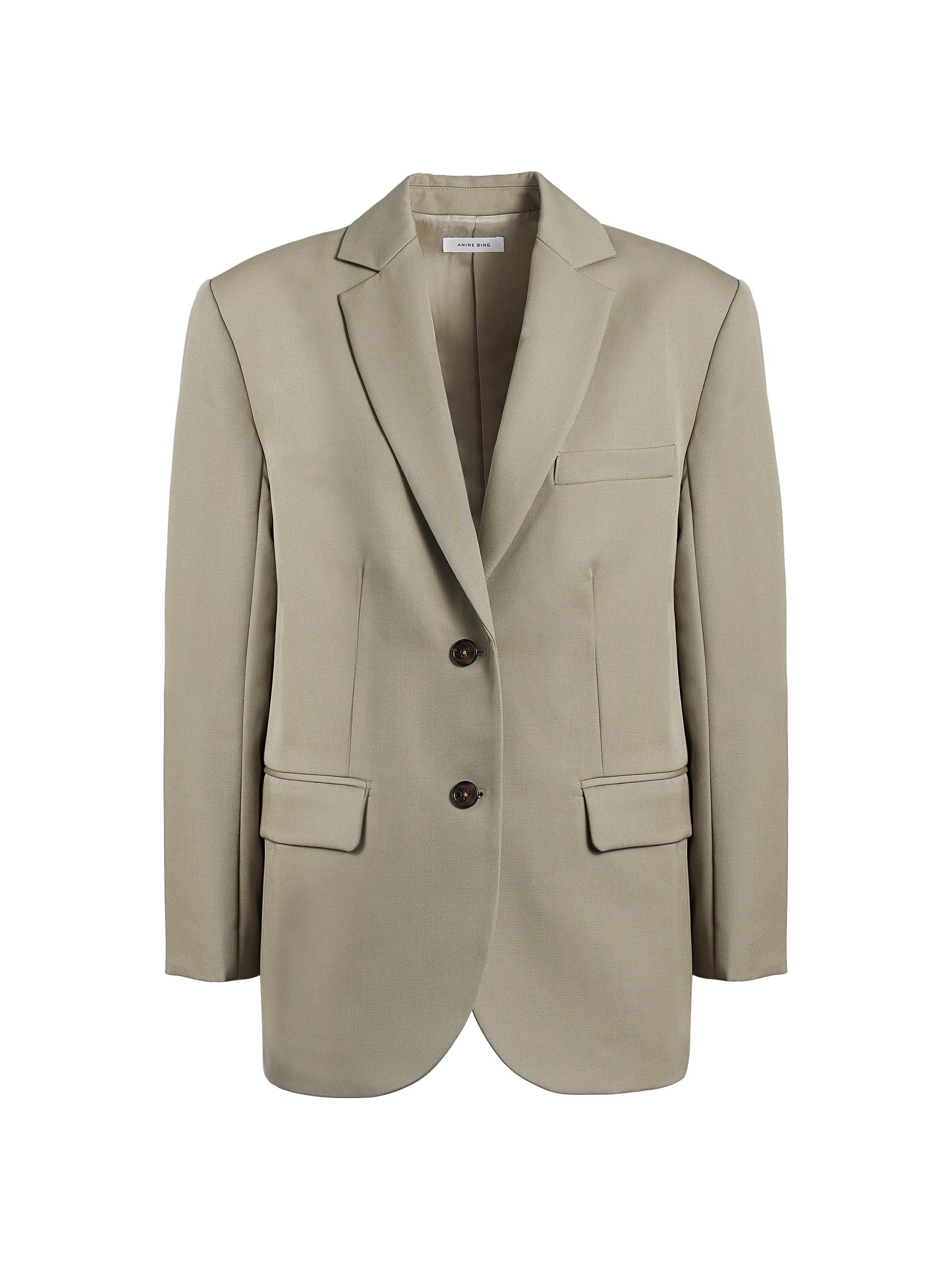 Anine Bing Women's Quinn Wool Blazer - Green