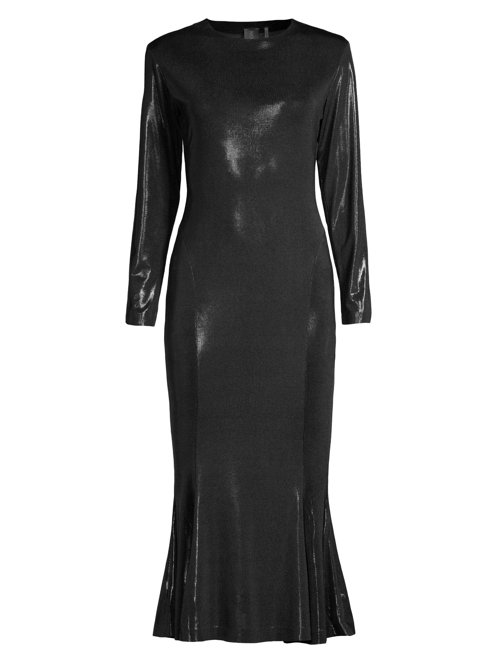 Norma Kamali Women's Metallic Midi Dress - Black