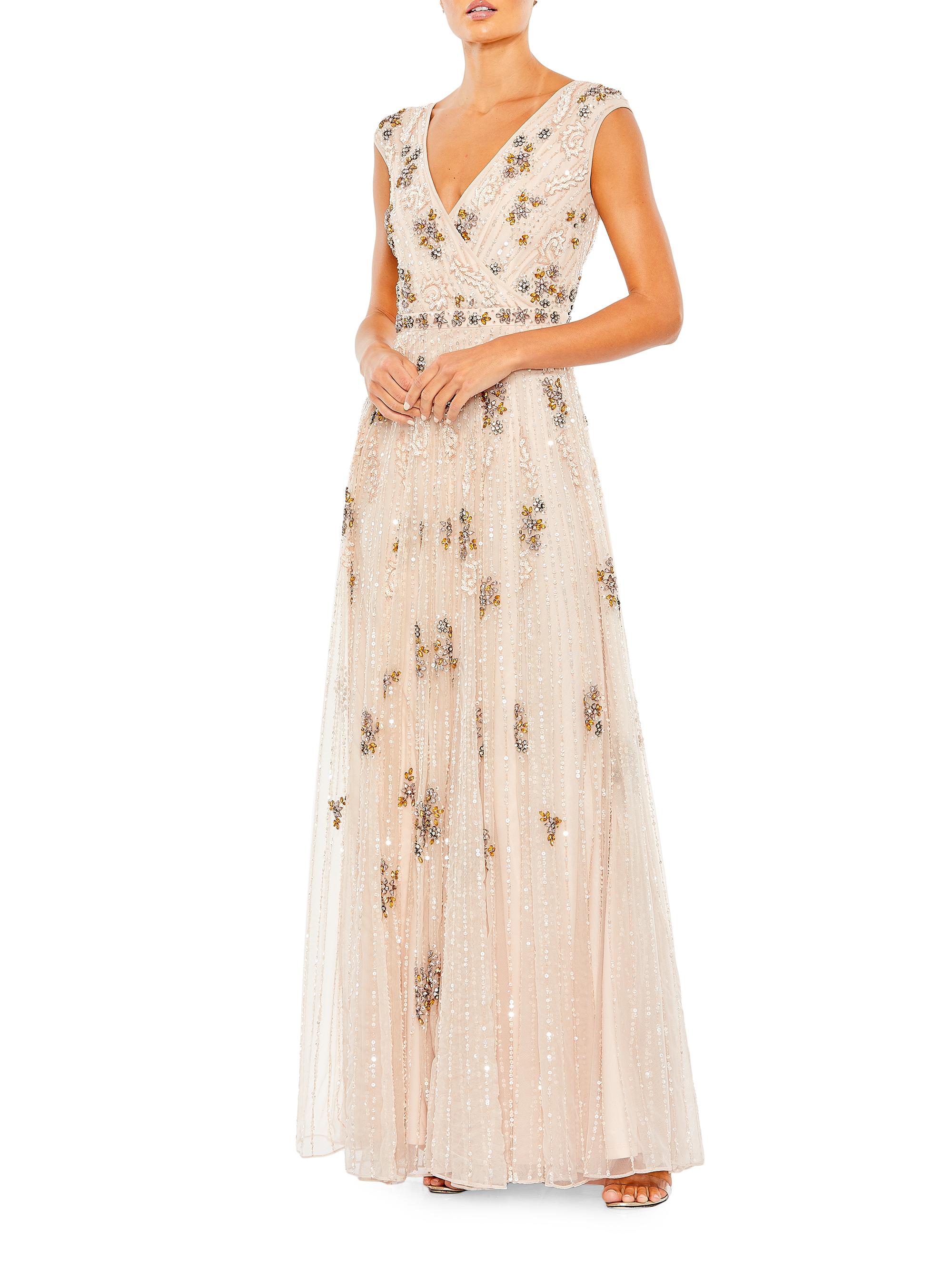 Mac Duggal Women's Bead-Embellished A-Line Gown - Blush