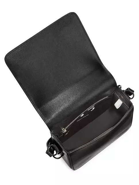 OFF-WHITE Virgil Abloh Diagonal Stripes Binder Shoulder Bag Black in  Leather with Silver-tone - US