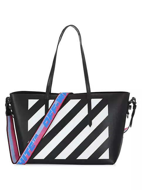 Shop Off-White Binder Diagonal Stripe Tote Bag