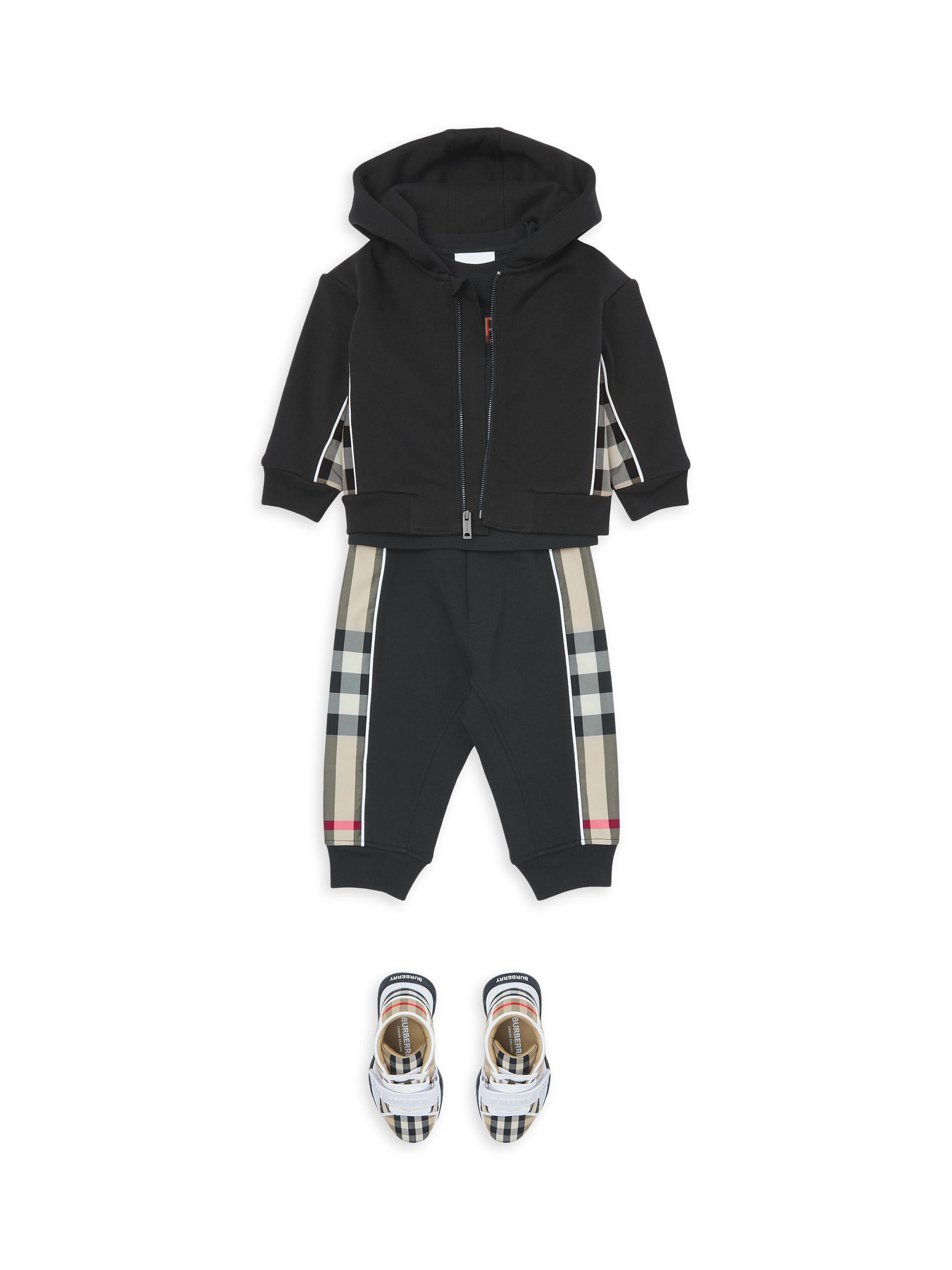 Burberry Baby's & Little Kid's Check Trim Zip-Up Hoodie | Saks