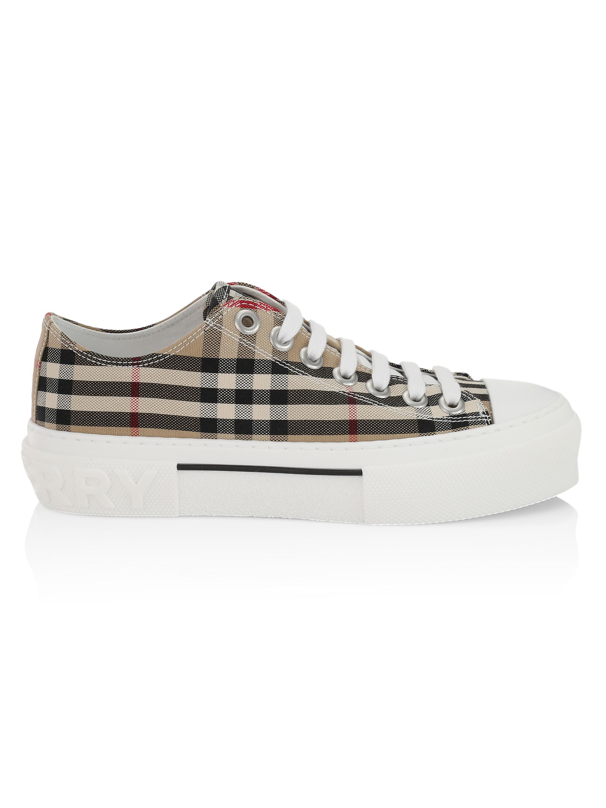 Burberry Check Cotton Logo Sneakers | Saks Fifth Avenue