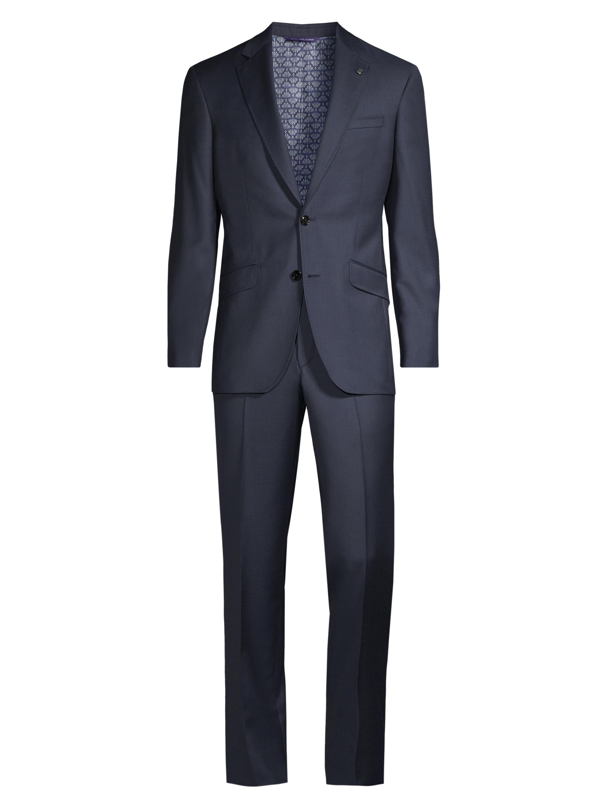 Ted Baker Men's Wool Sharkskin Suit - Navy