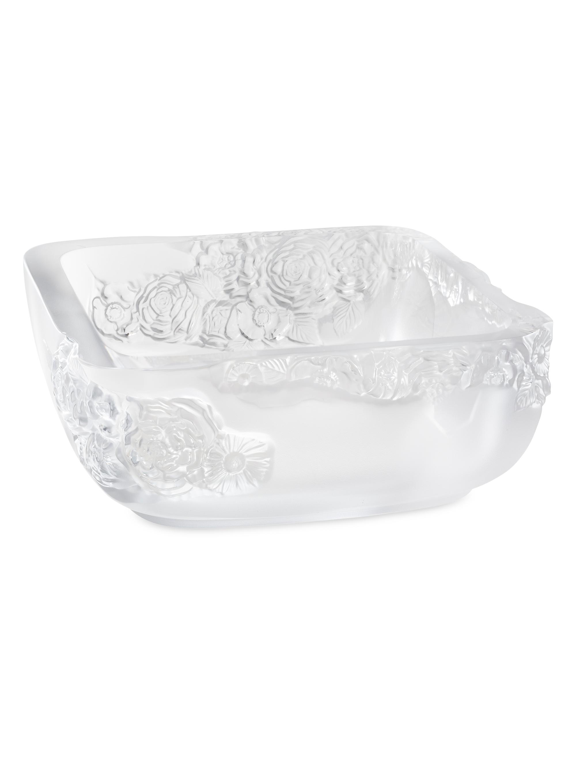 Lalique Pivoines Crystal Bowl - Clear