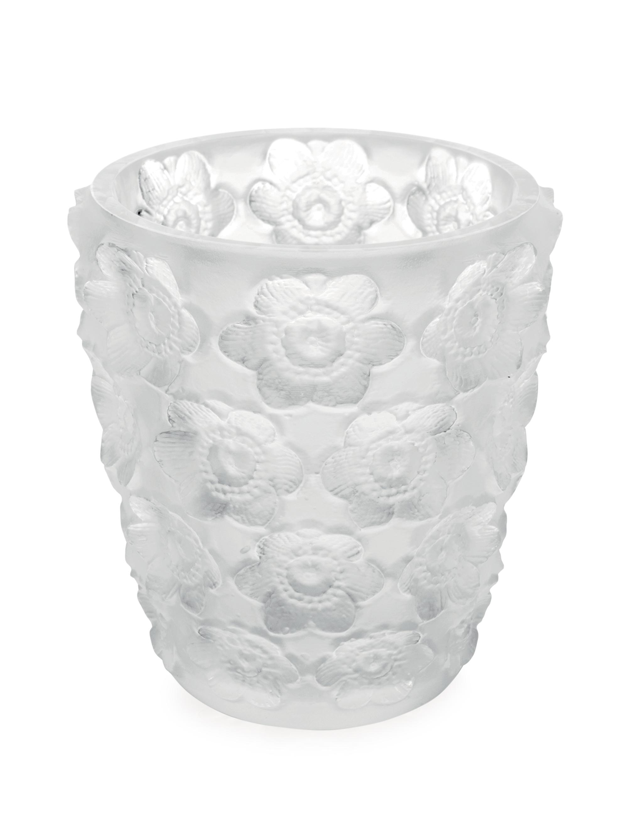 Lalique Anemone Crystal Votive Holder - Clear