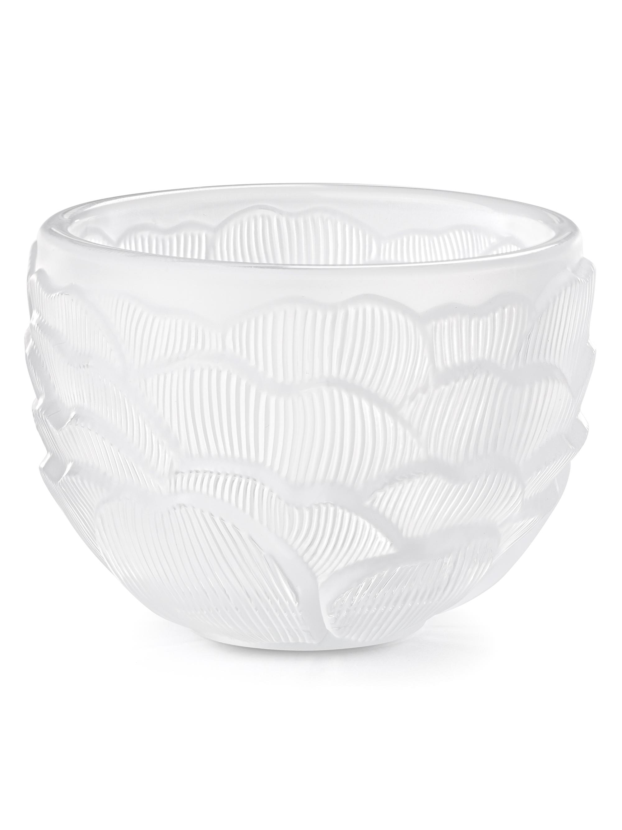 Lalique Pivoines Crystal Votive Holder - Clear