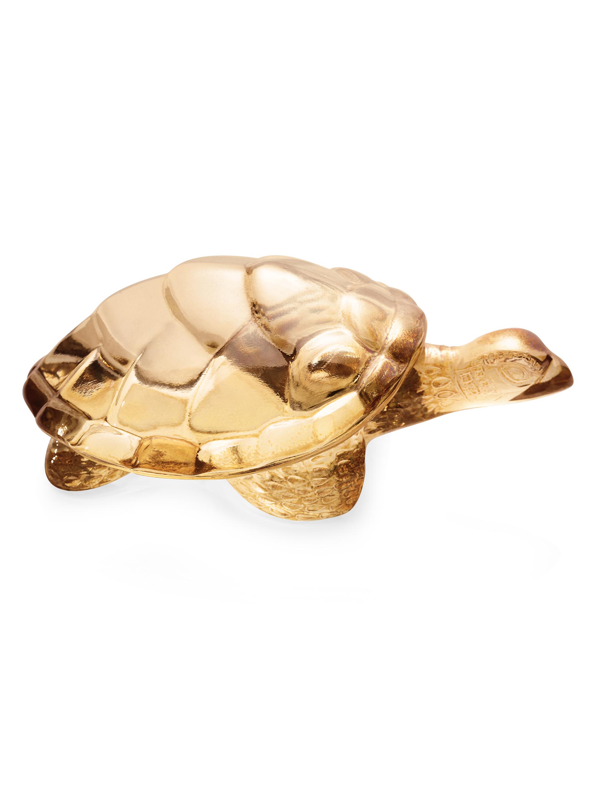 Lalique Caroline Turtle Sculpture - Gold