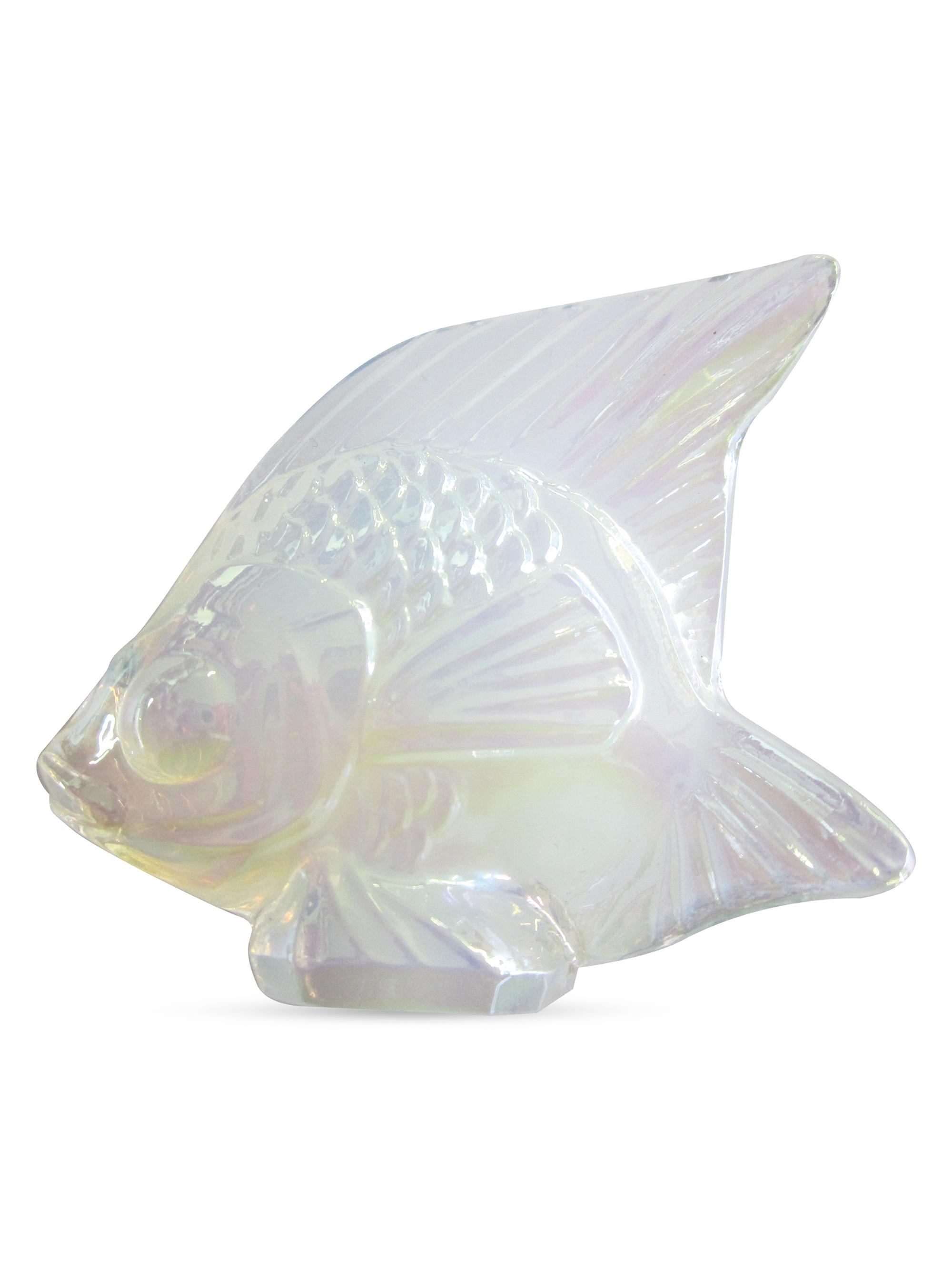 Lalique Opalescent Fish Sculpture - Opal
