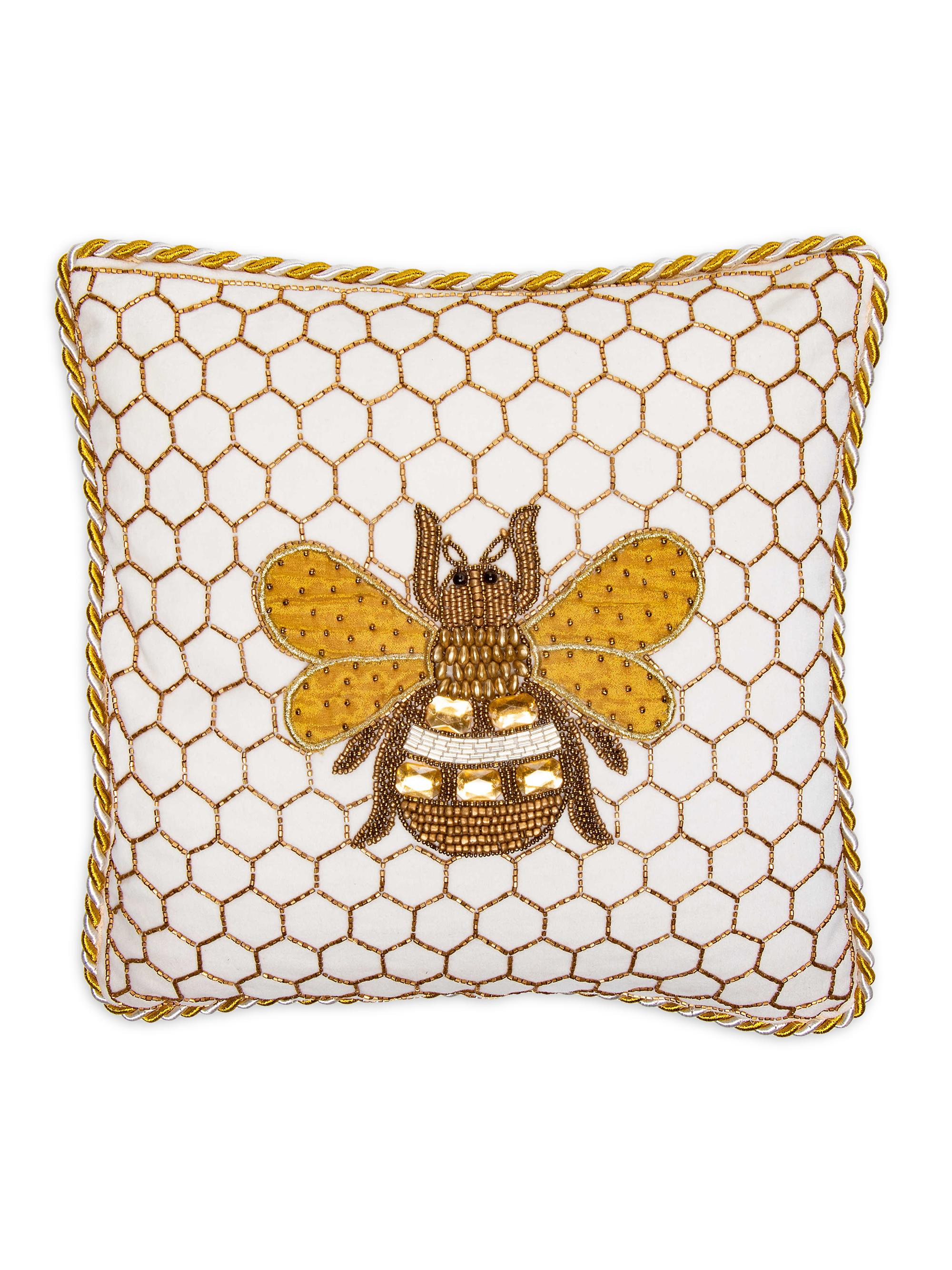 MacKenzie-Childs Queen Bee Beaded Pillow