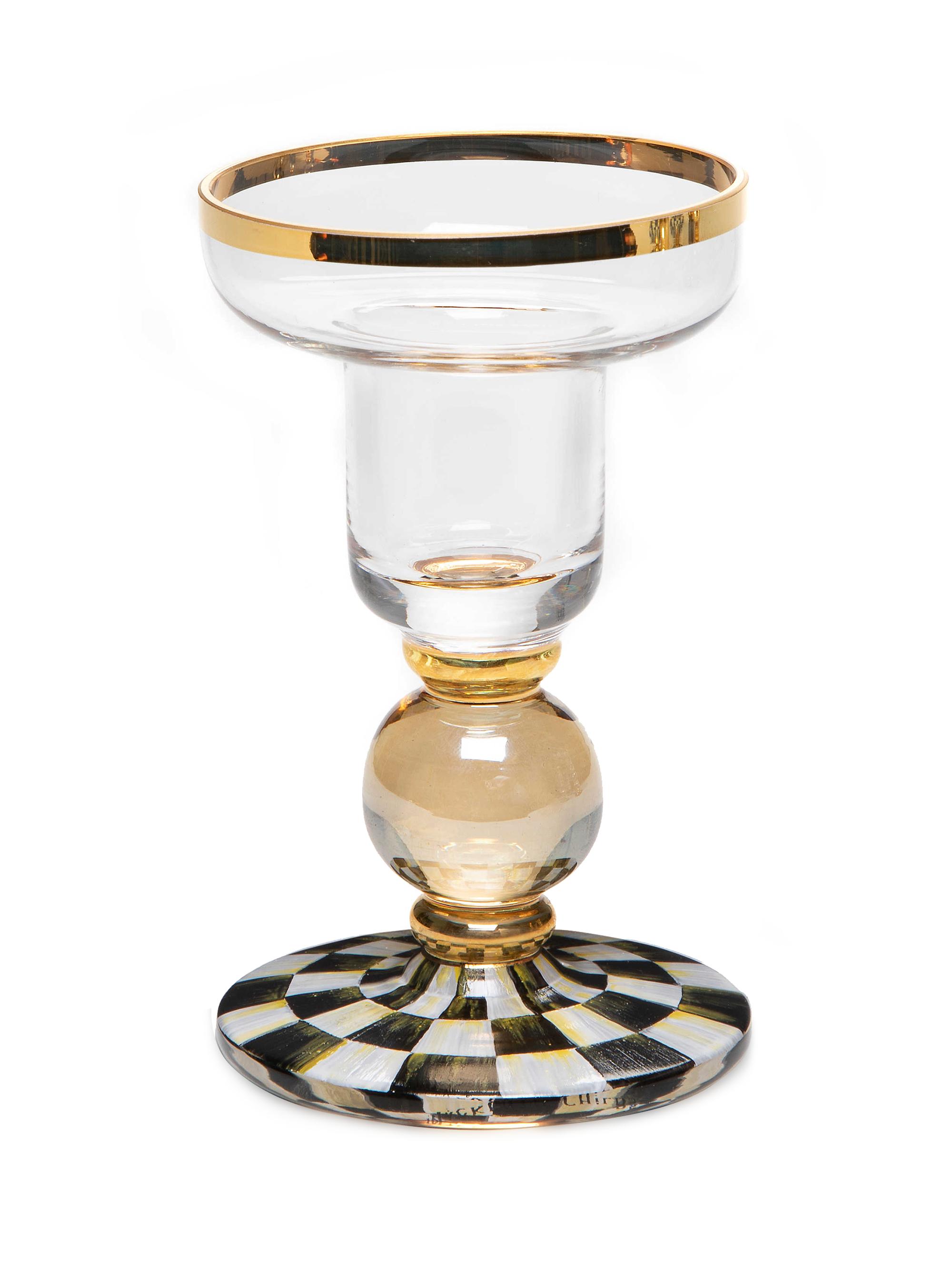 MacKenzie-Childs Courtly Check Sphere Candlestick Small