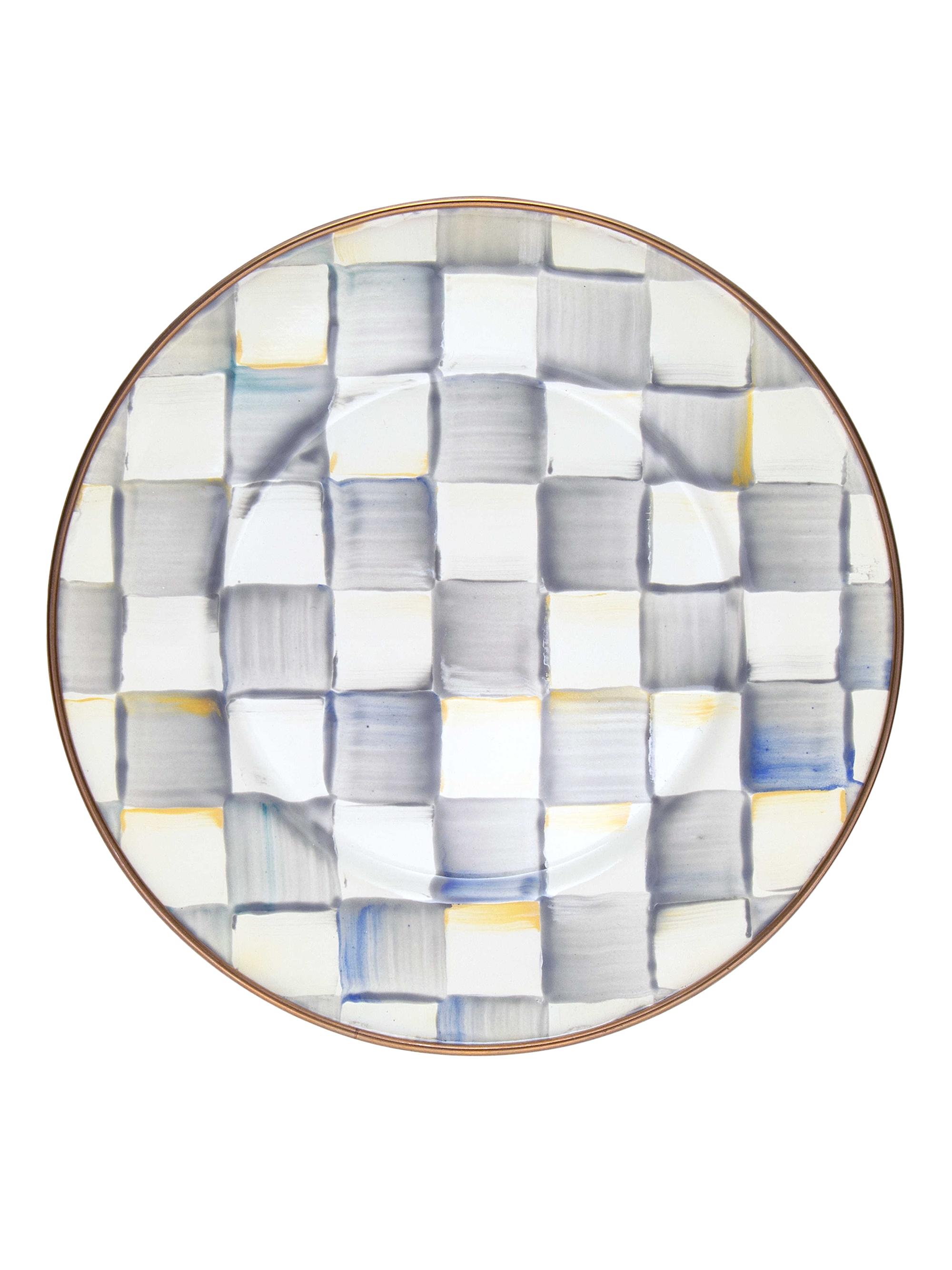 MacKenzie-Childs Sterling Check Salad/Dessert Plate