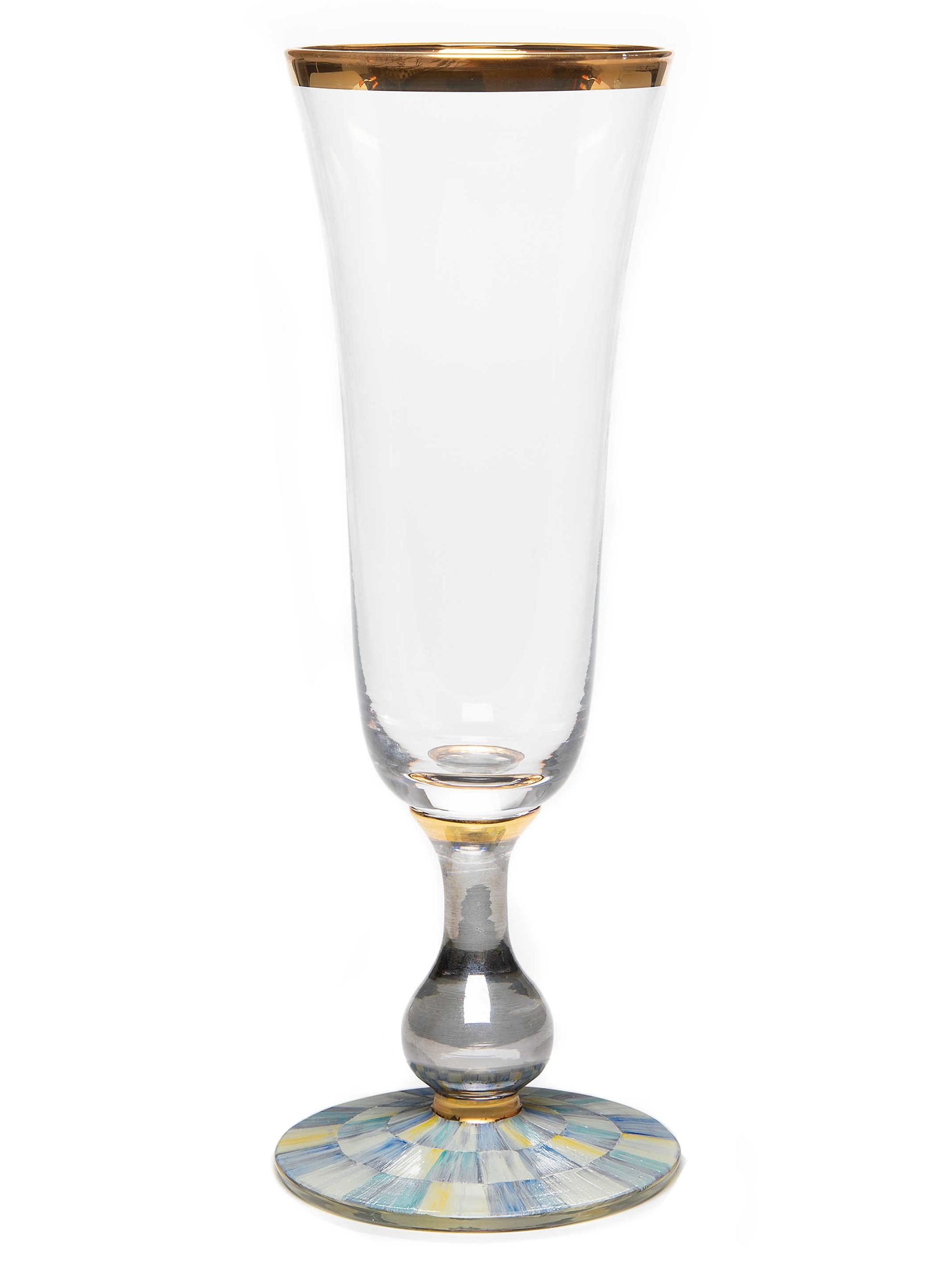 MacKenzie-Childs Sterling Check Champagne Flute