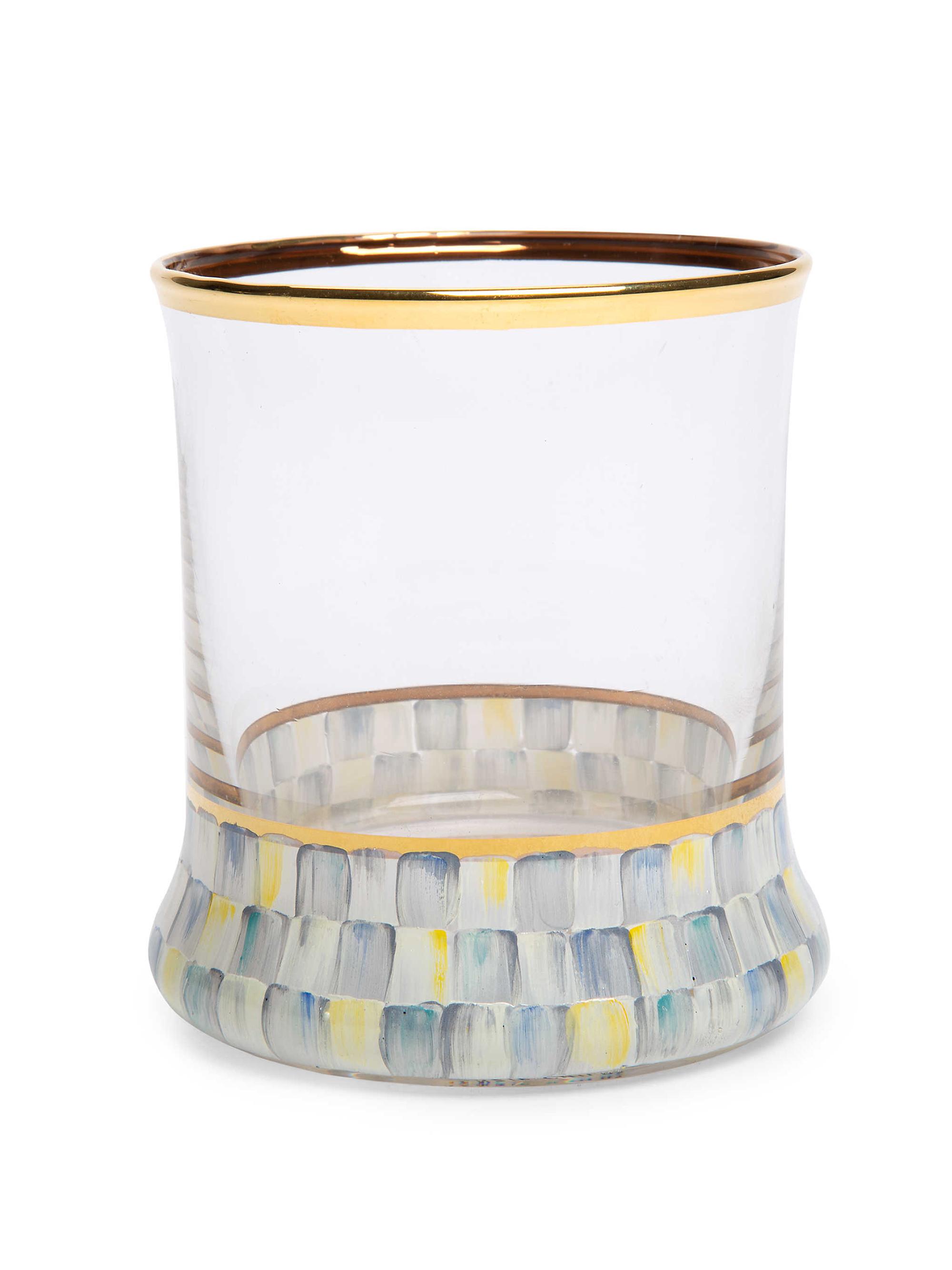 MacKenzie-Childs Sterling Check Tumbler Glass