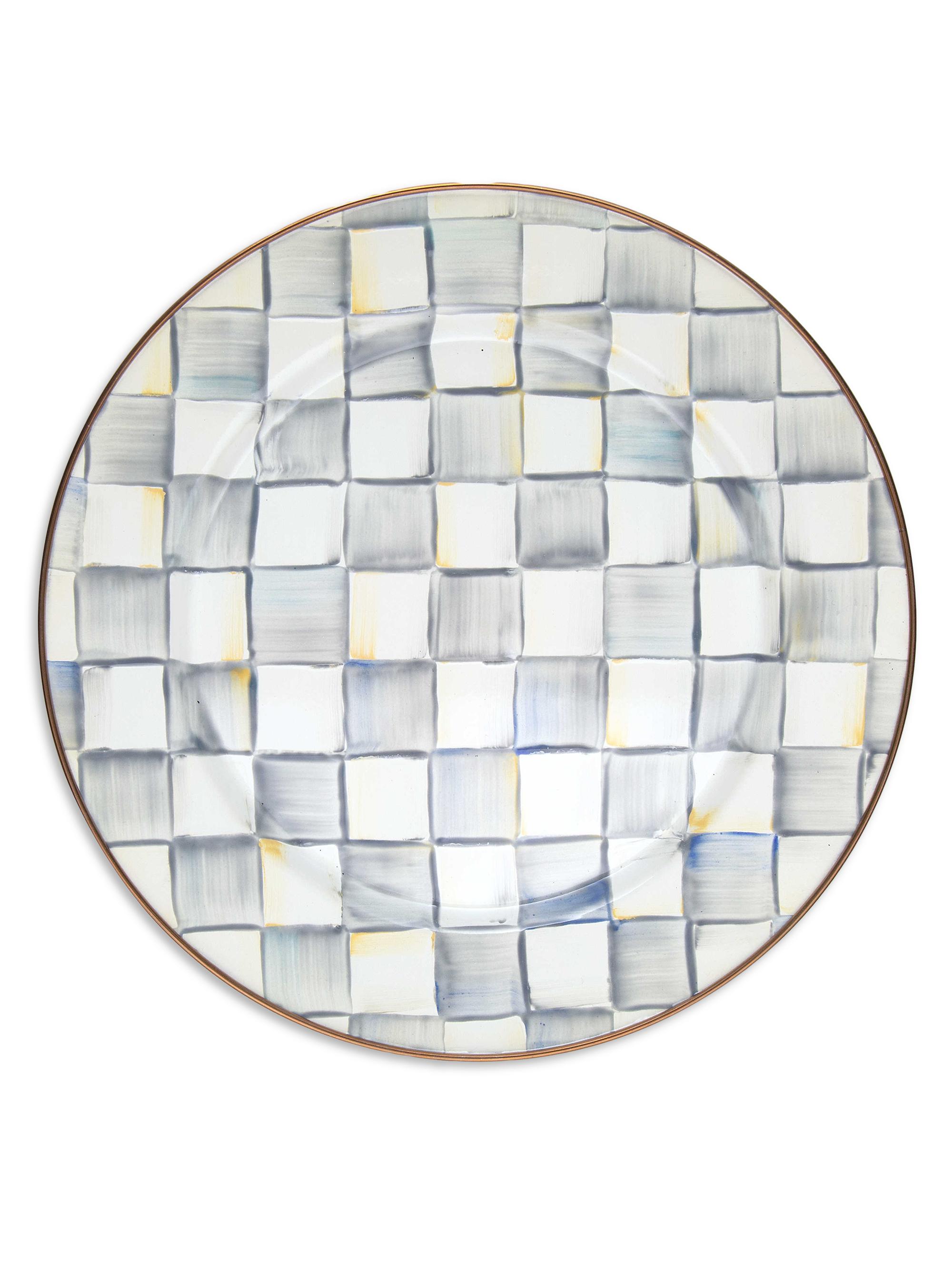 MacKenzie-Childs Sterling Check Enamel Charger Plate