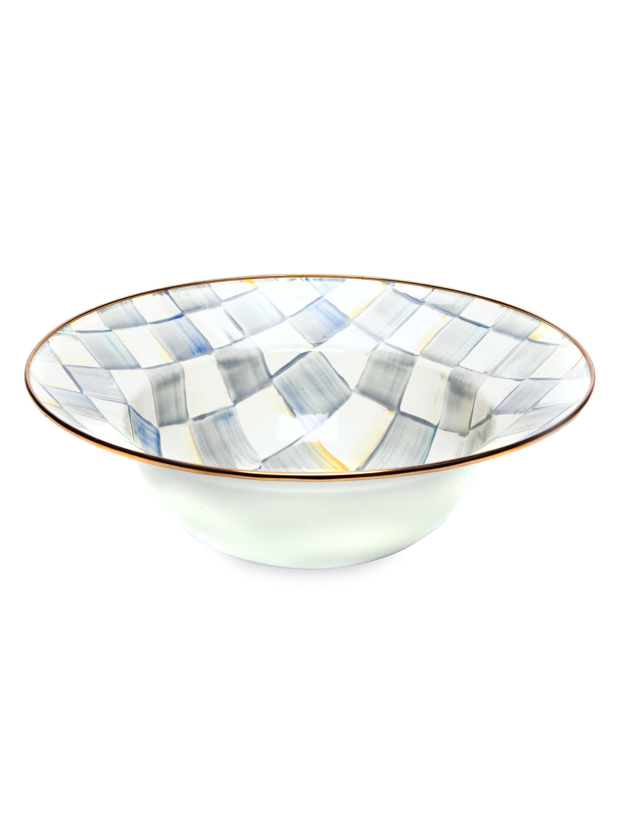 MacKenzie-Childs Sterling Check Serving Bowl