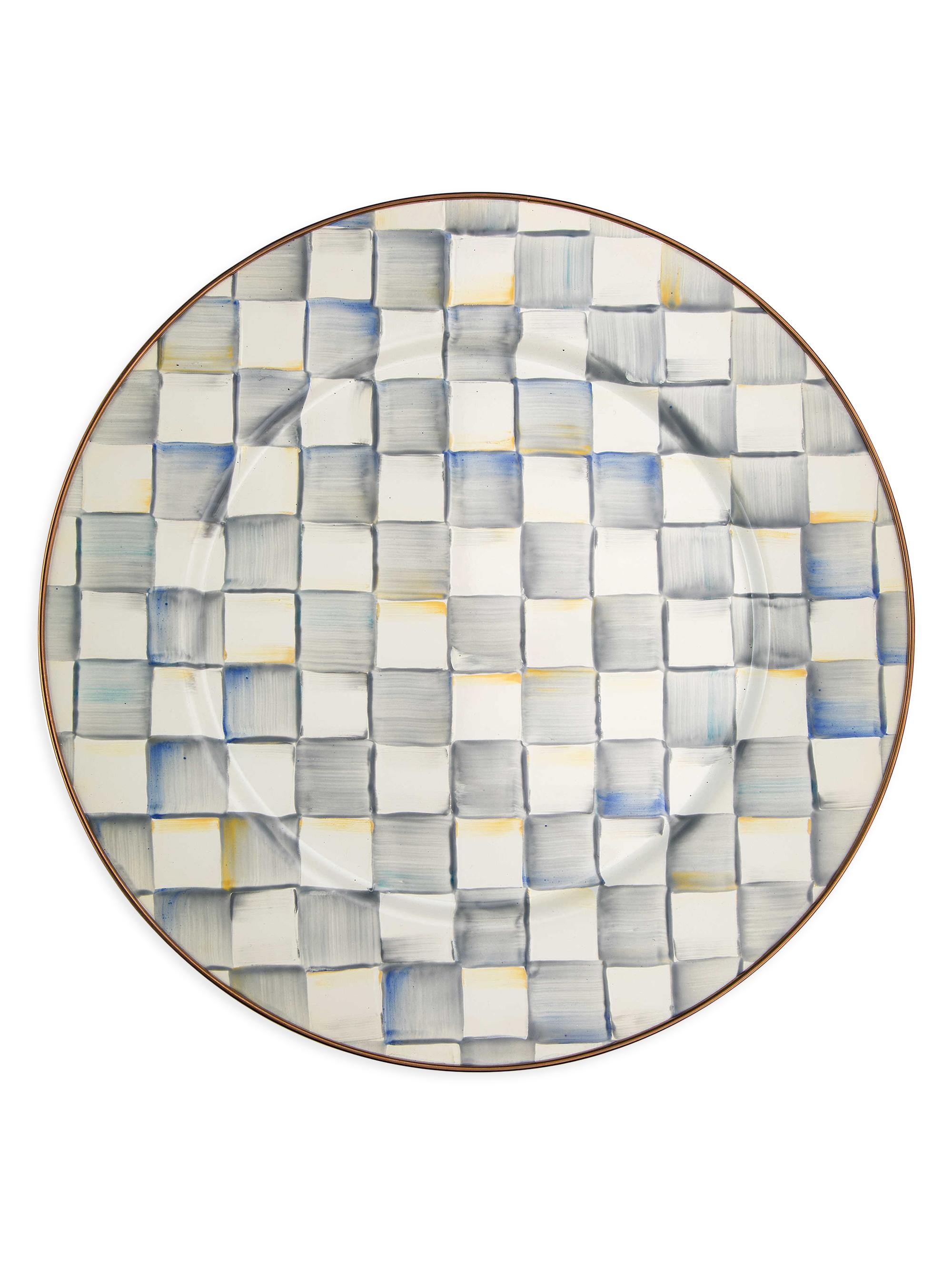 MacKenzie-Childs Sterling Check Enamel Serving Platter