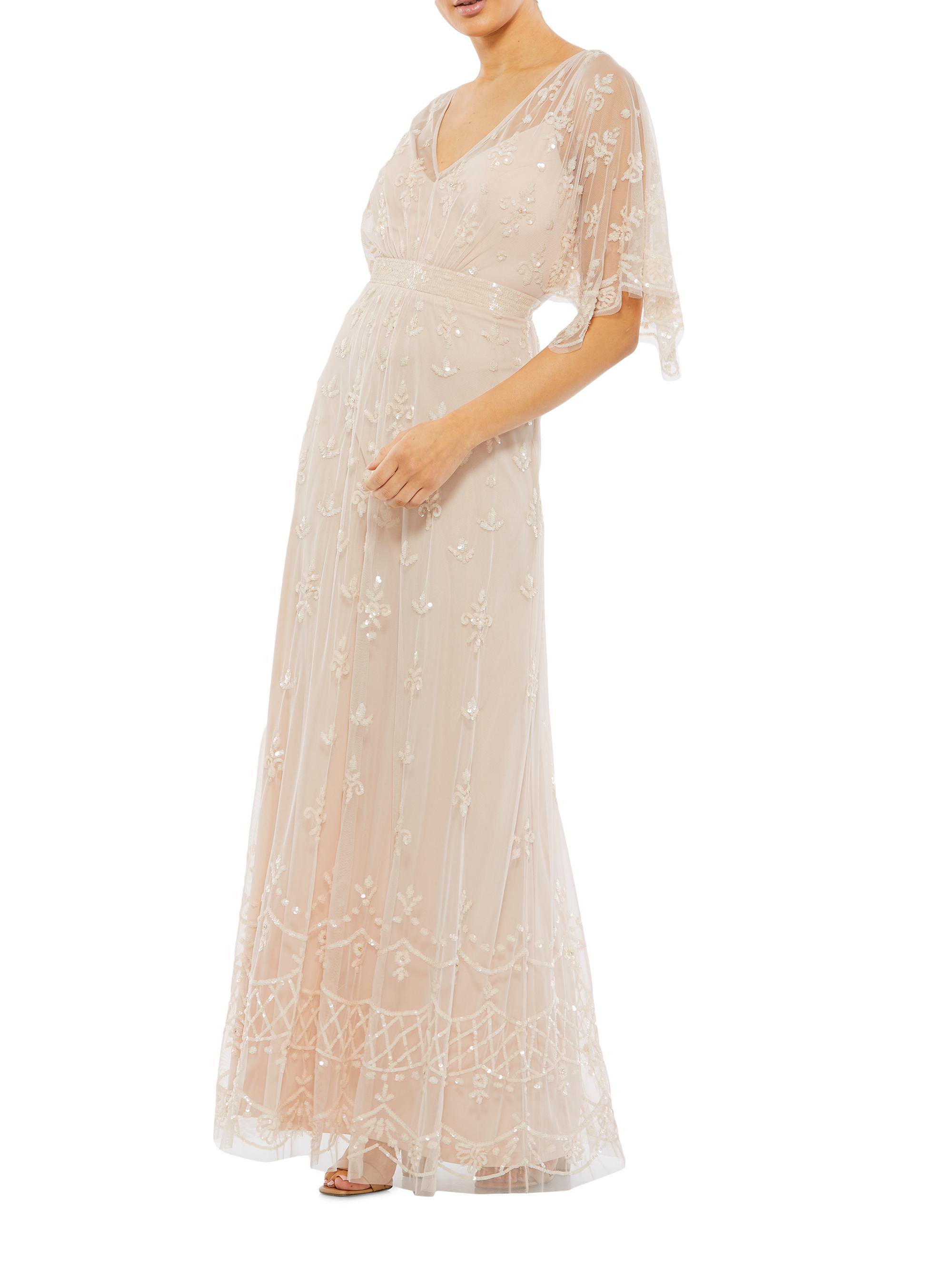 Mac Duggal Women's Sequined A-Line Gown - Blush