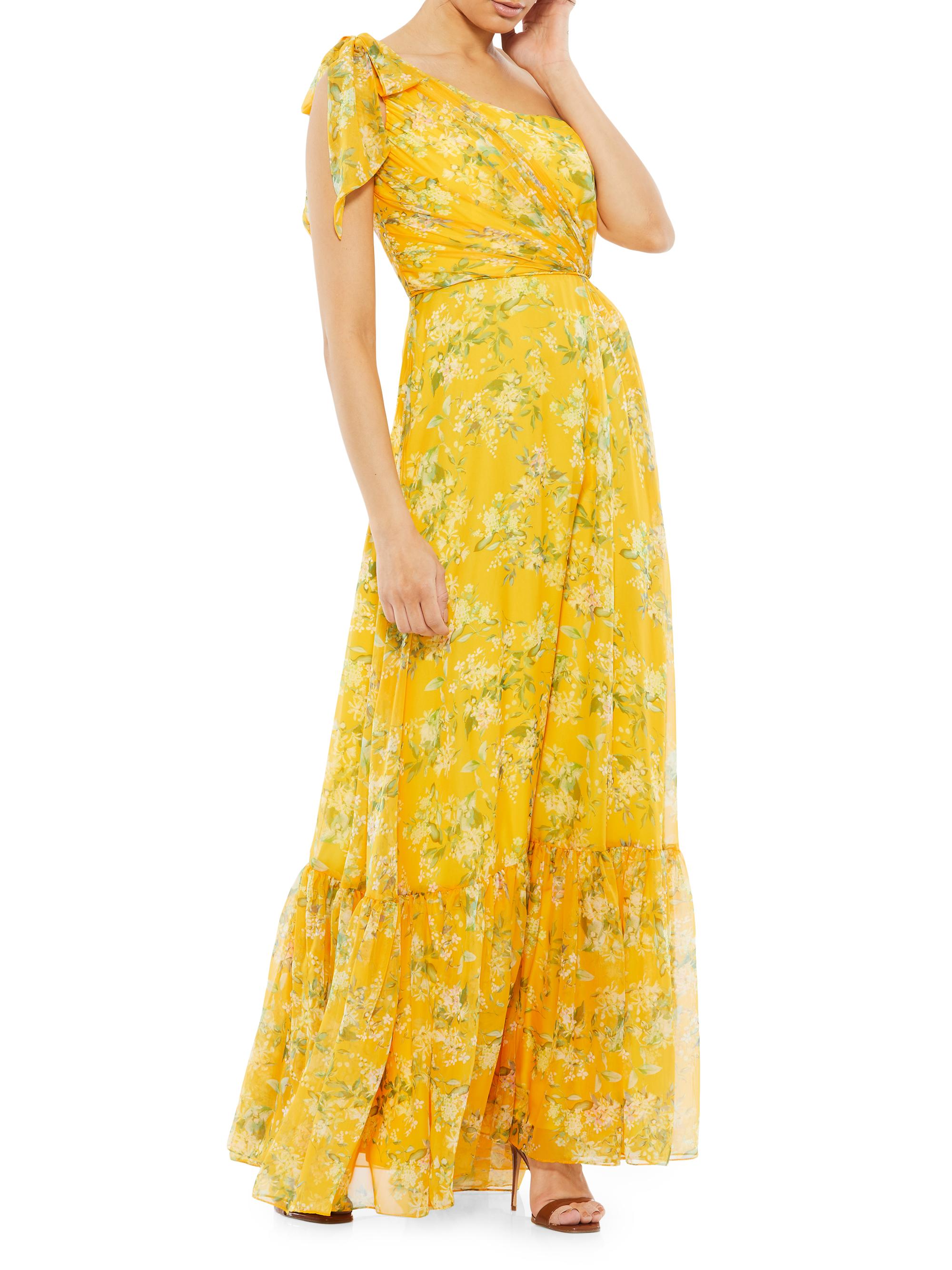 Mac Duggal Women's Ieena Floral One-Shoulder Gown - Yellow Multi