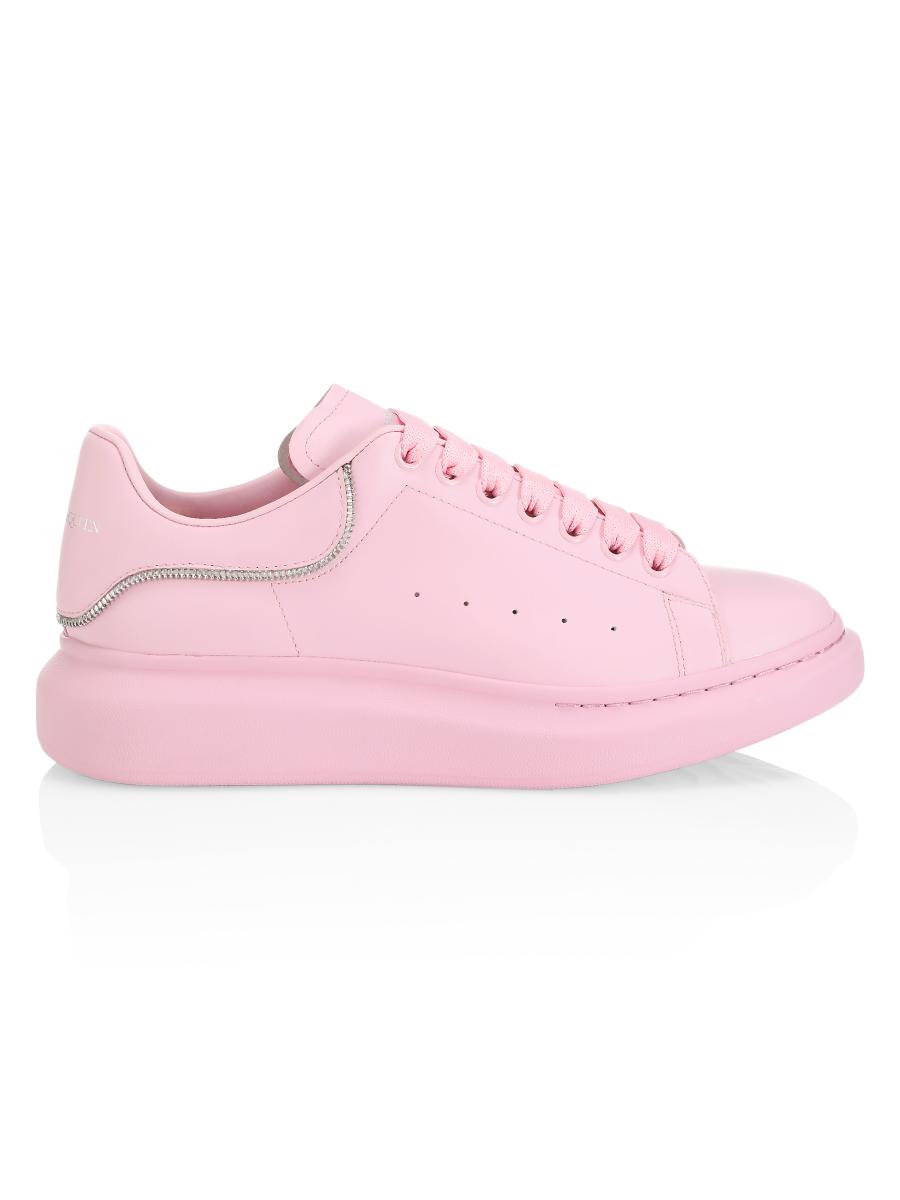 McQueen Oversized Leather Zip Sneakers | Saks Fifth Avenue