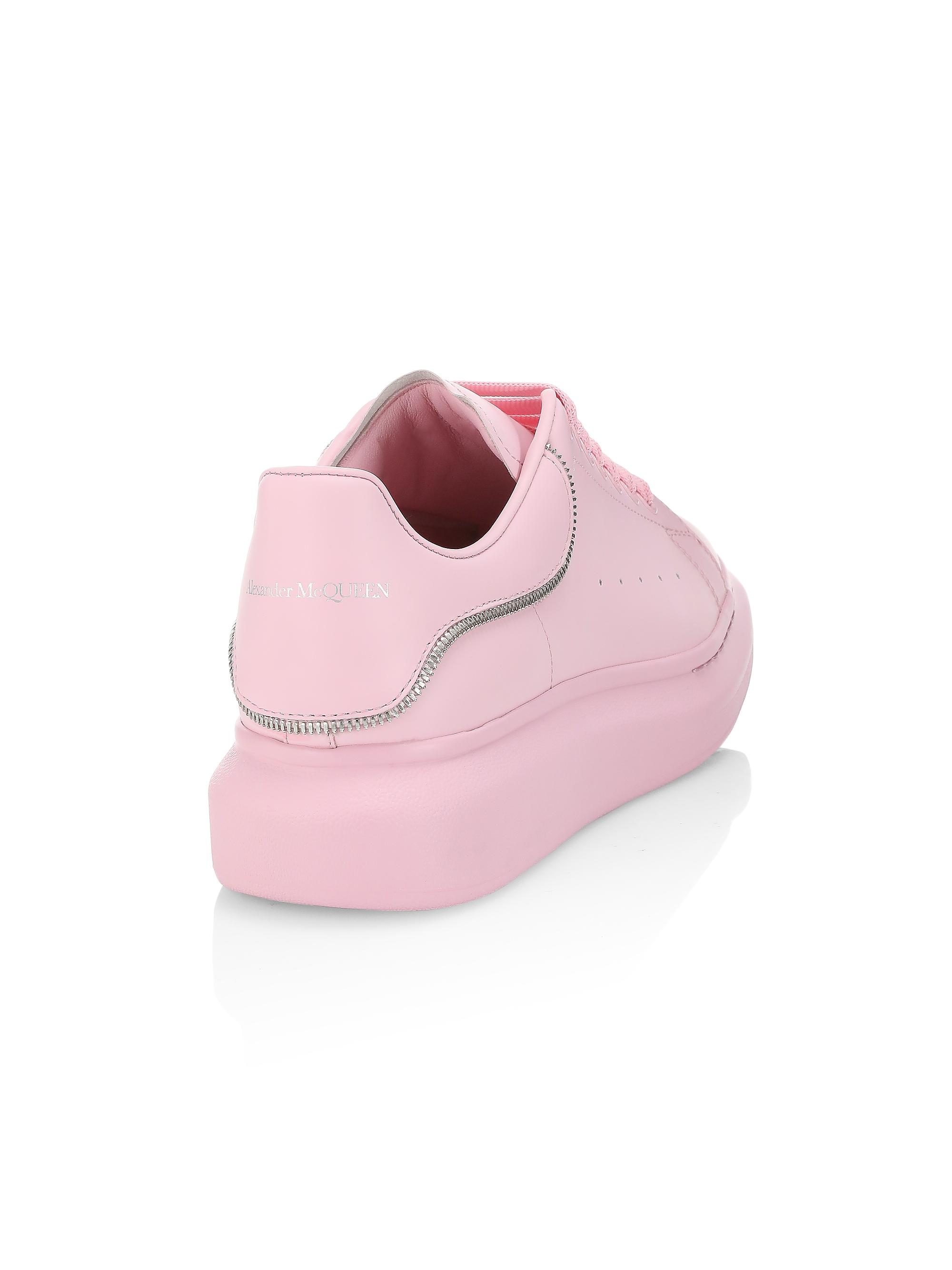 McQueen Oversized Leather Zip Sneakers | Saks Fifth Avenue