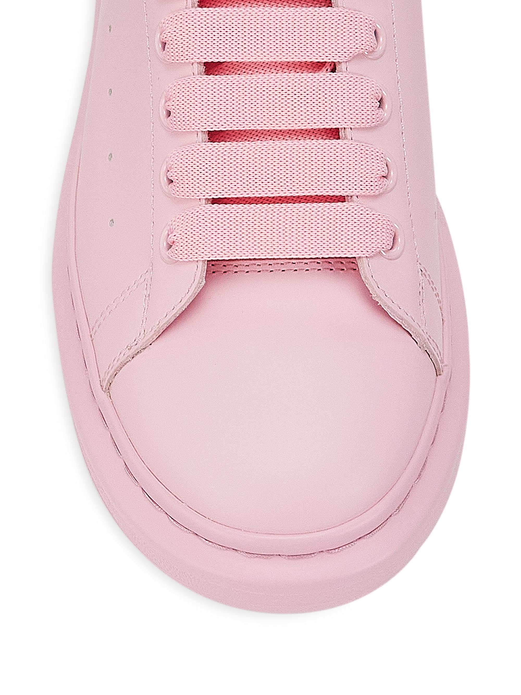 McQueen Oversized Leather Zip Sneakers | Saks Fifth Avenue