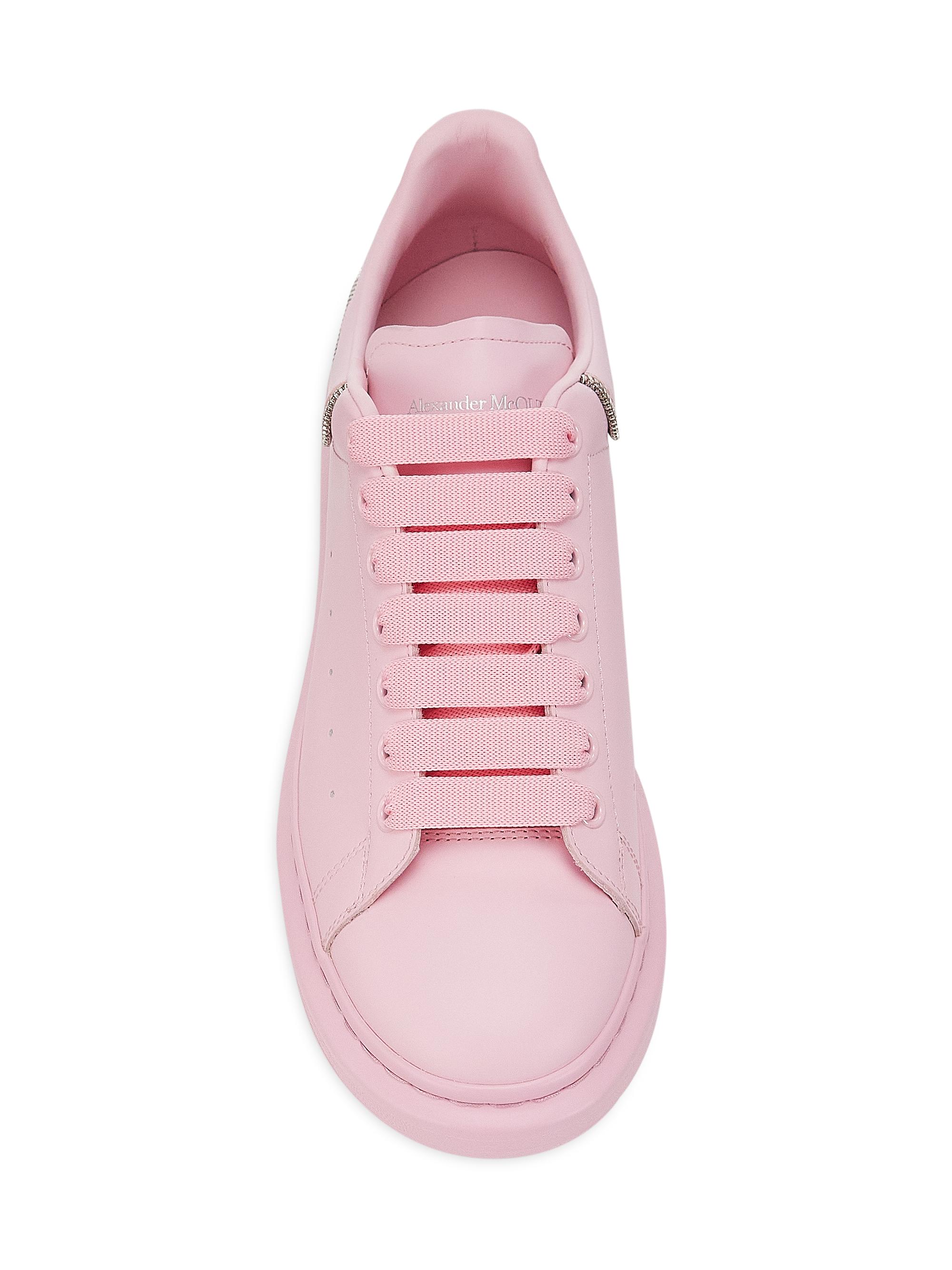 McQueen Oversized Leather Zip Sneakers | Saks Fifth Avenue