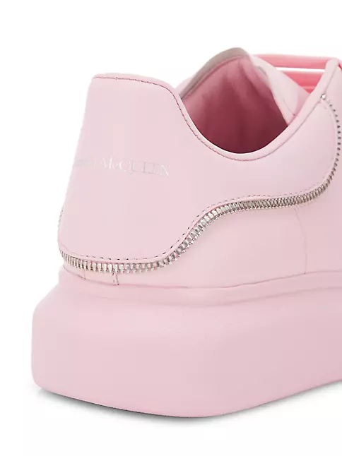 Oversized Leather Sneakers in Pink - Alexander Mc Queen