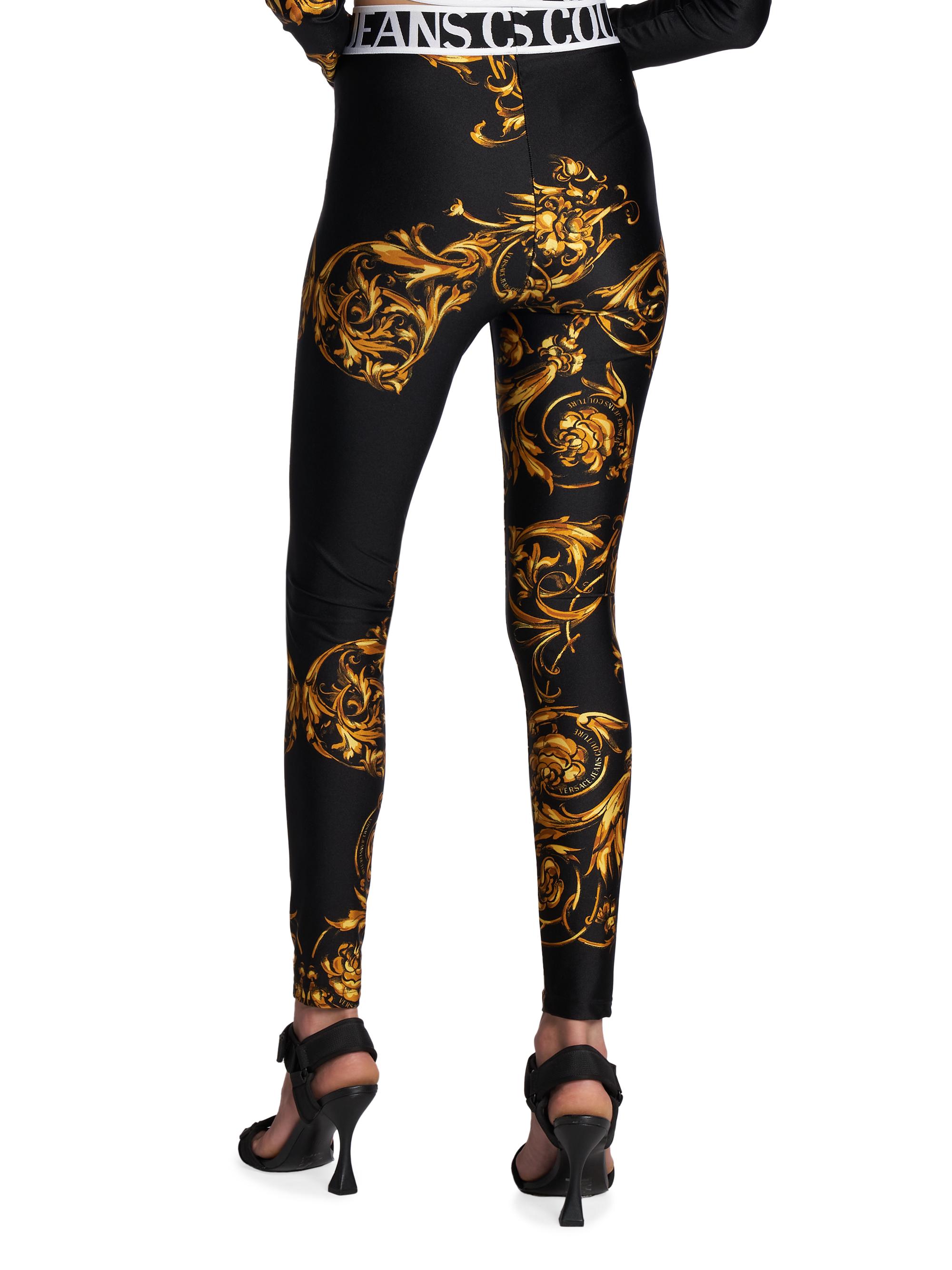 versace jeans couture garland logo waist leggings