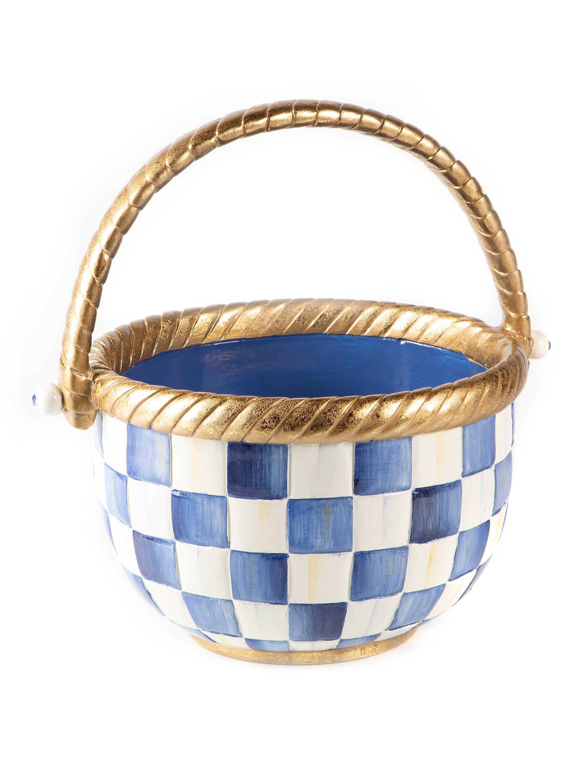 MacKenzie-Childs Royal Check Resin Basket Large