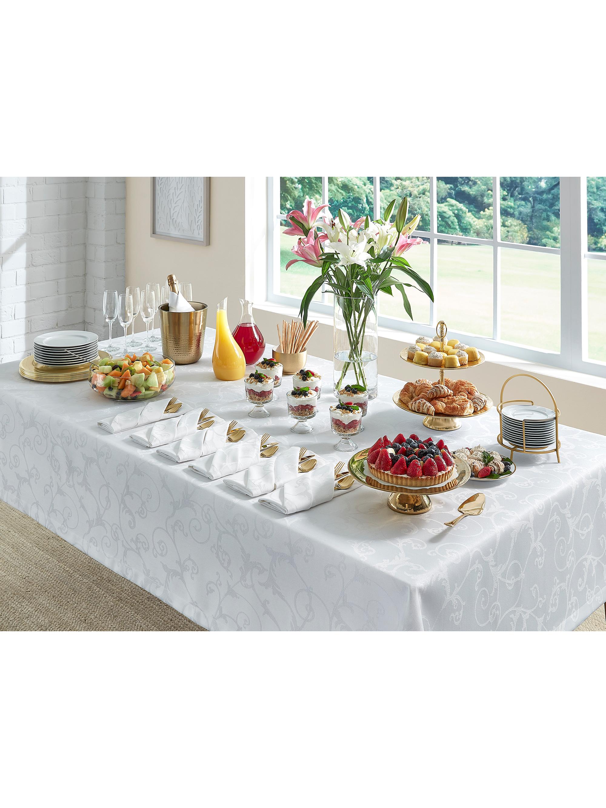 Sferra Varenna Oblong Tablecloth - White 70 x 90