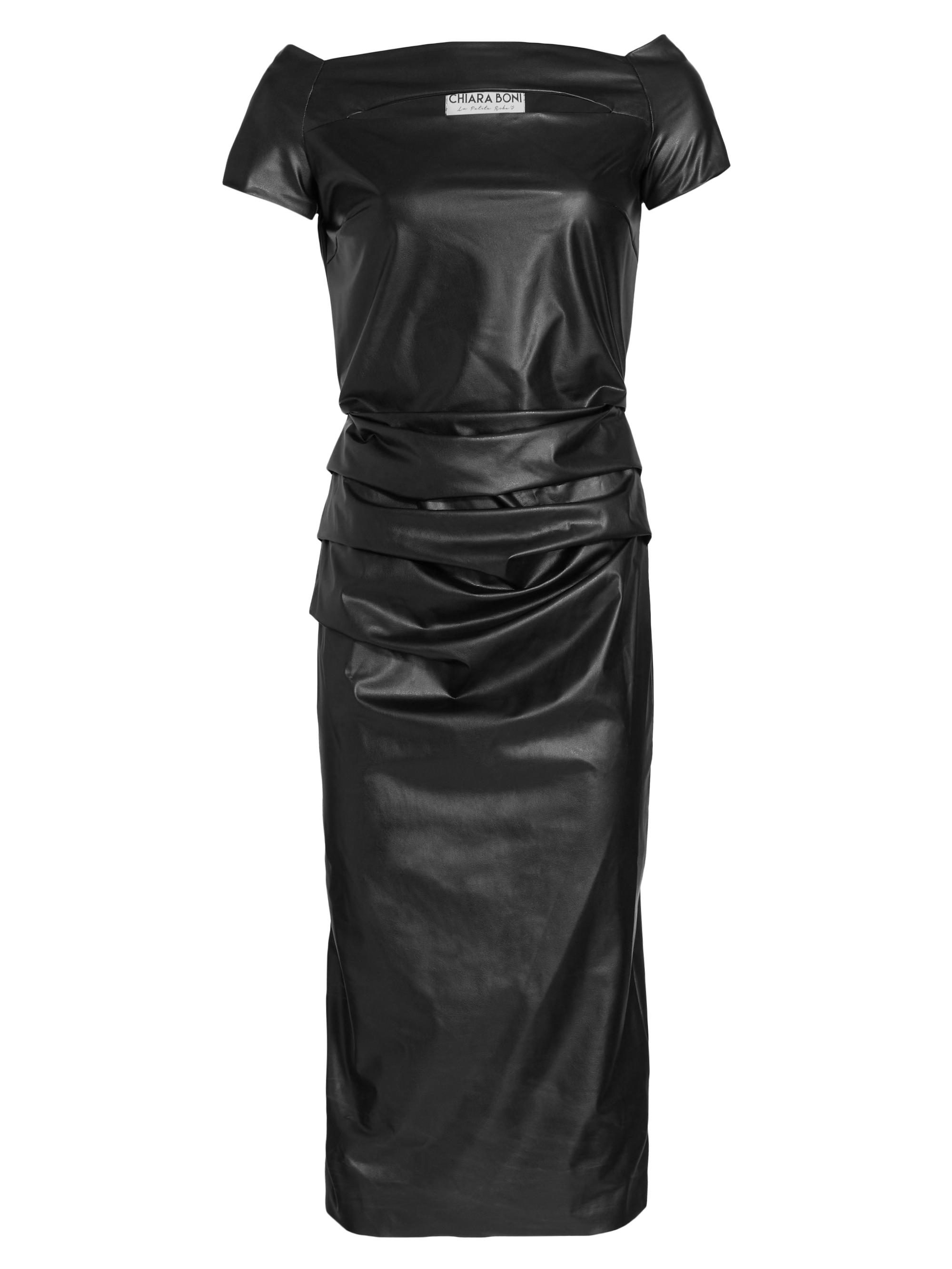 Chiara Boni La Petite Robe Women's Mei Faux Leather Midi Dress - Black