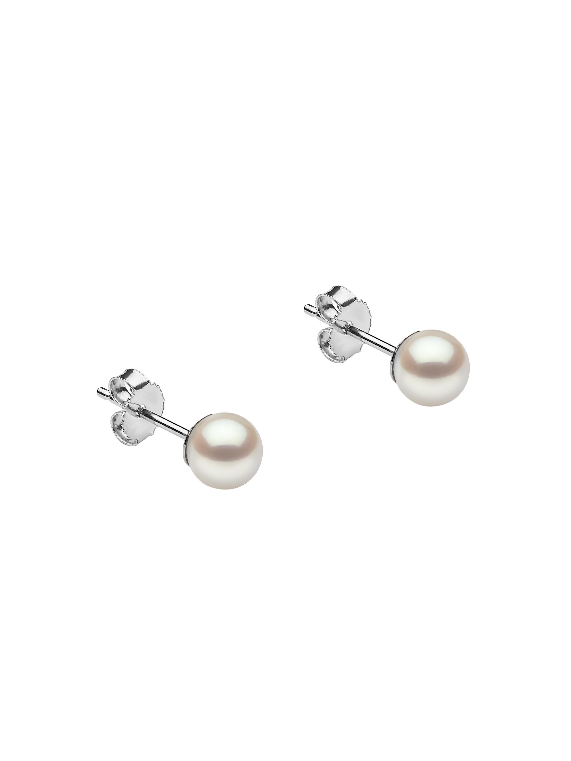 Saks Fifth Avenue Collection Women's 14K White Gold & 6-6.5MM Akoya Pearl Stud Earrings - White