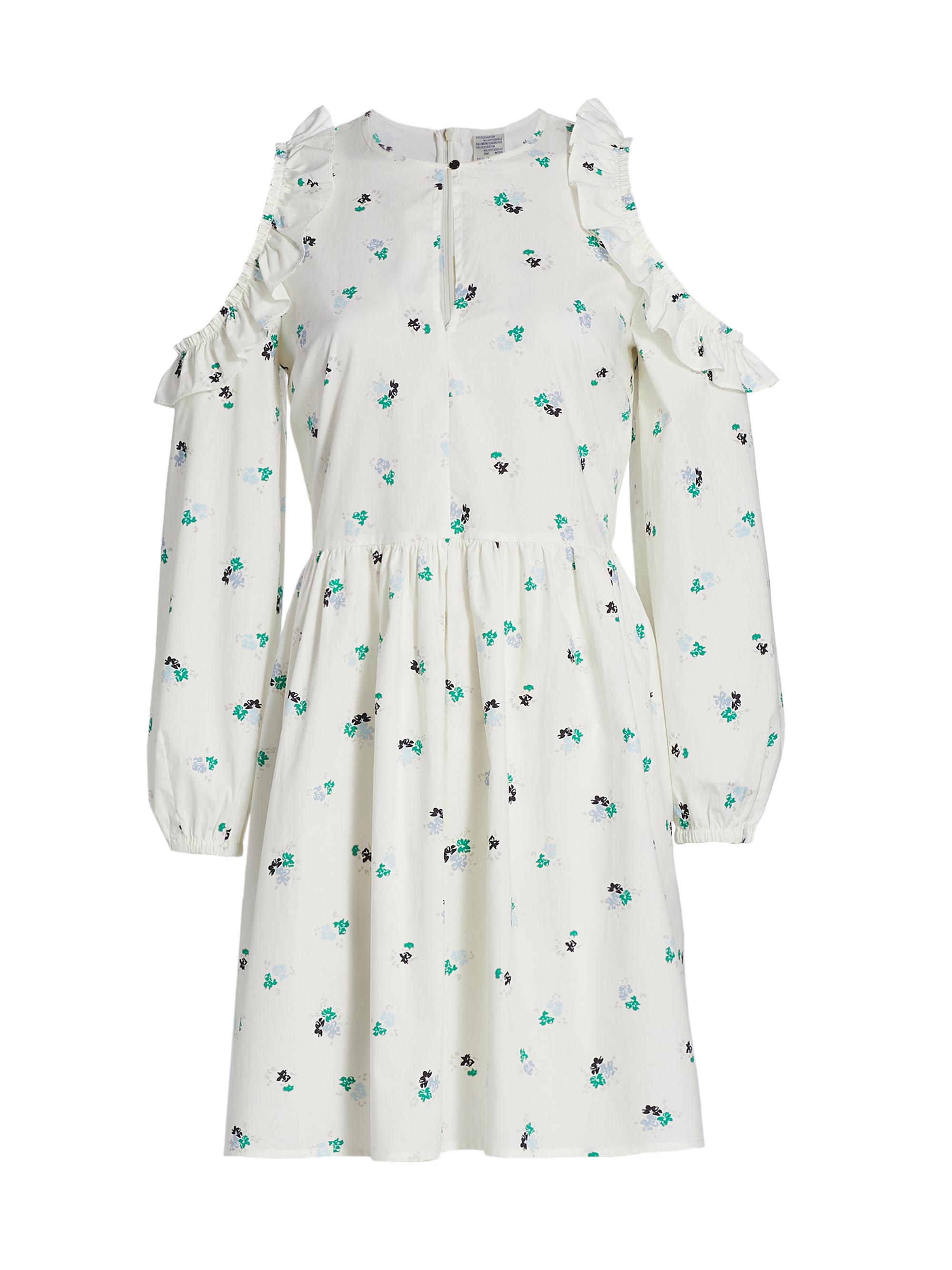 Baum und Pferdgarten Women's Austin Shoulder Cut-Out Dress - Bouquet Cream Green