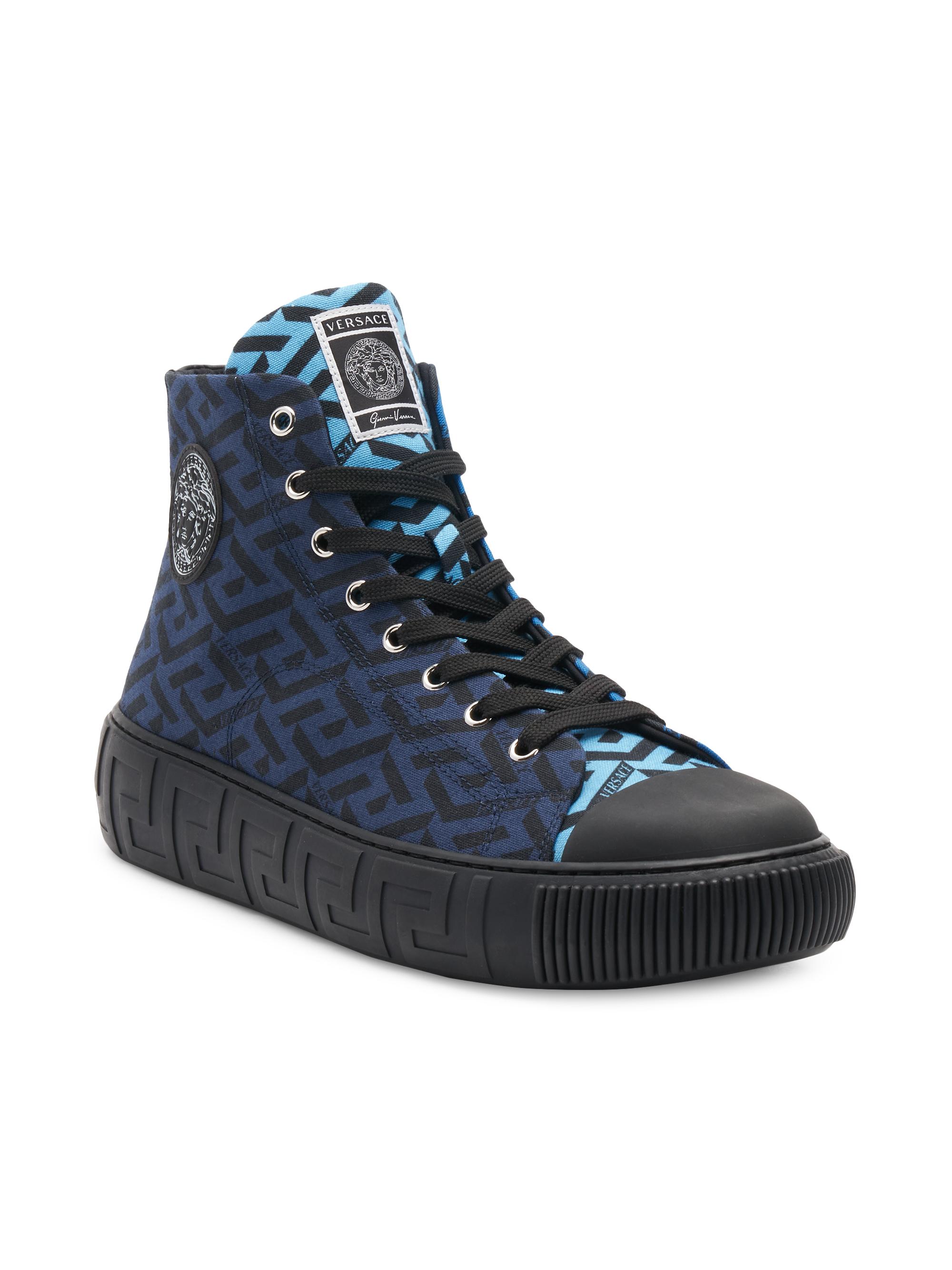 Versace Greca Coated Canvas High-Top Sneakers Saks Fifth Avenue