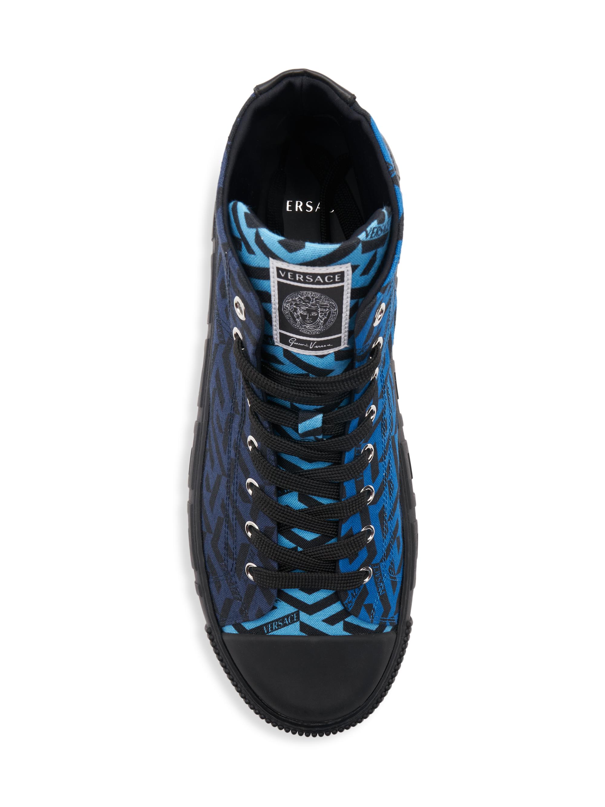 Versace Greca Coated Canvas High-Top Sneakers | Saks Fifth Avenue