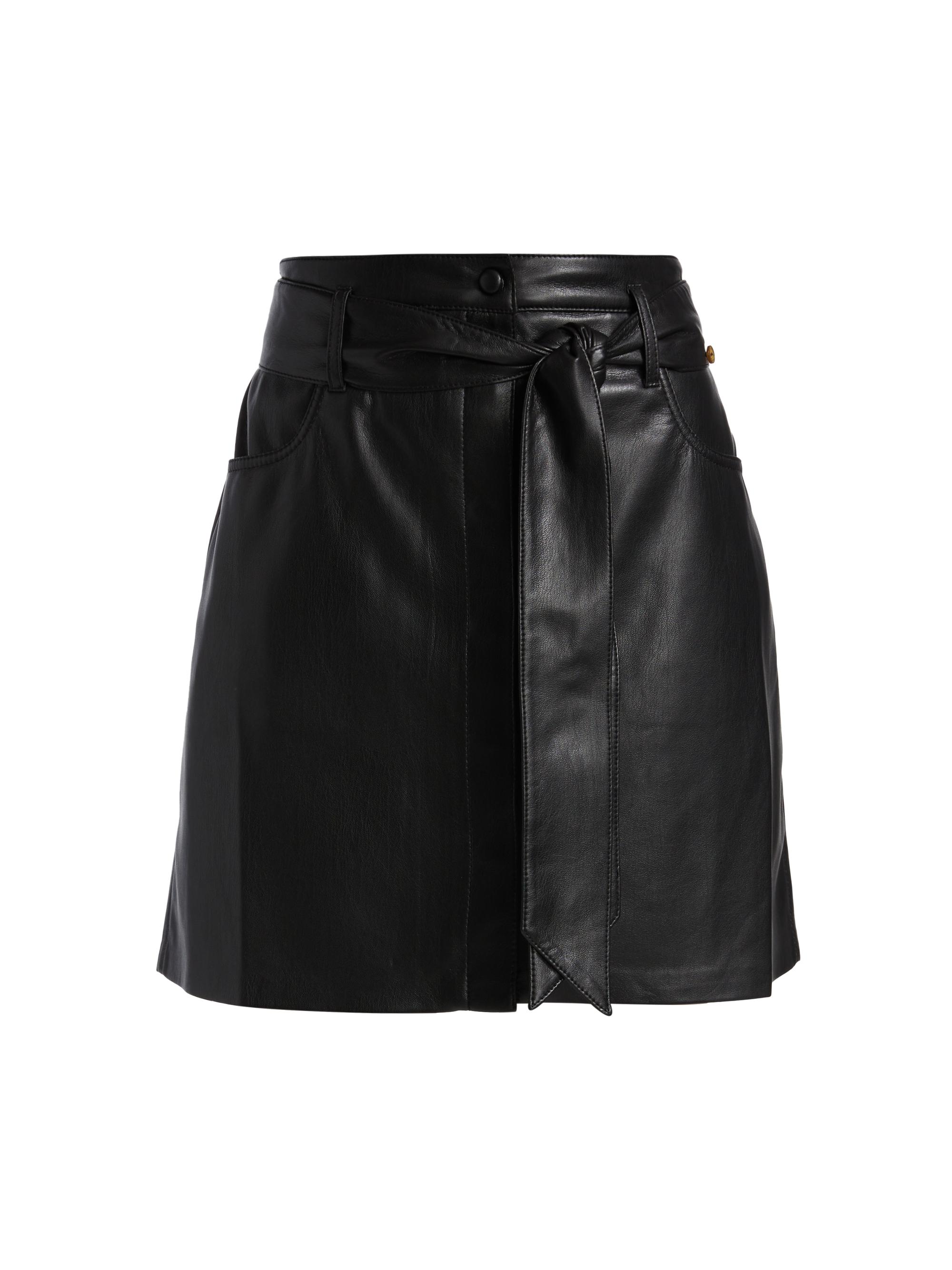 Nanushka Women's Vegan Leather Belted Miniskirt - Black