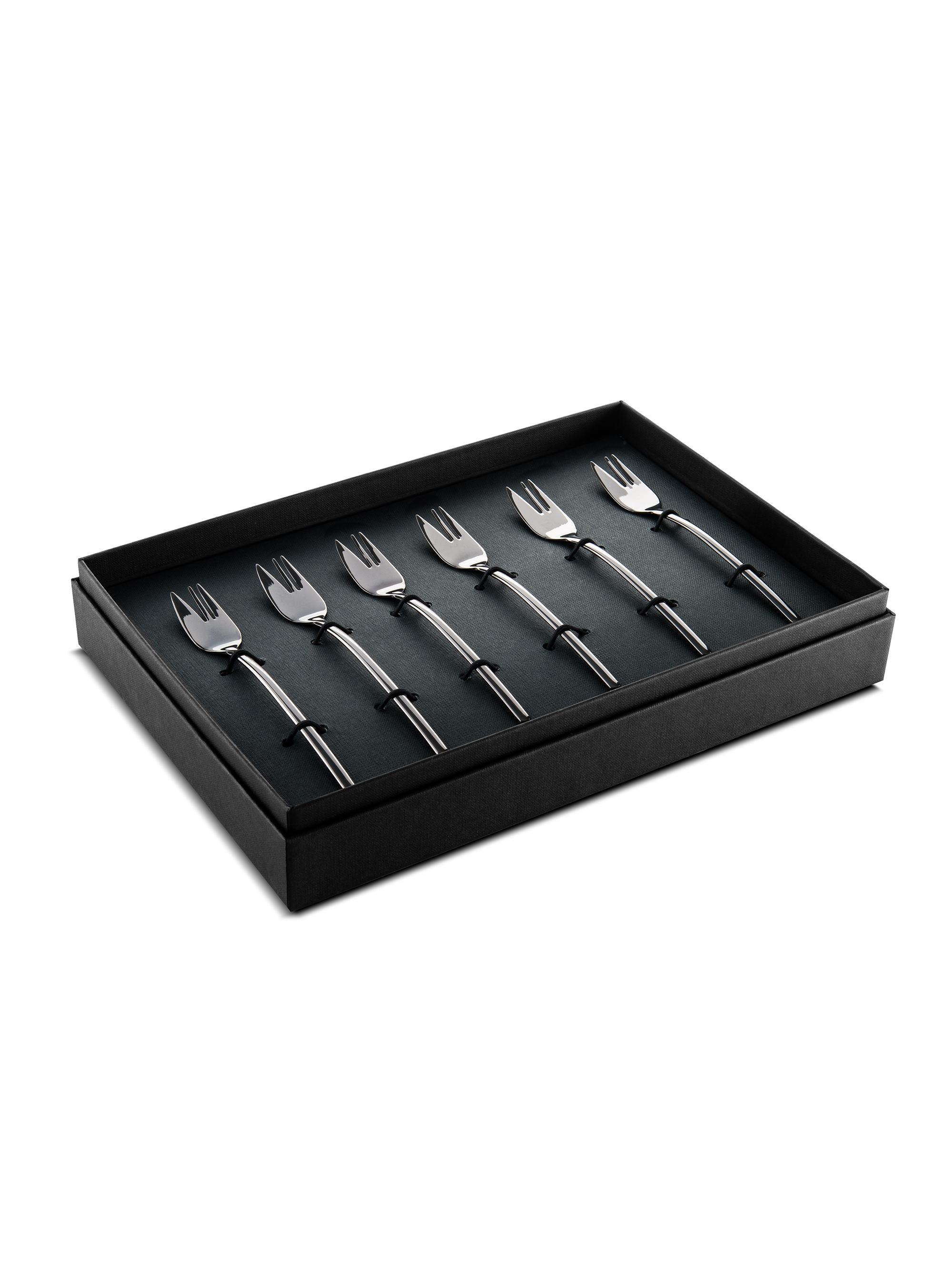 Mepra Due 6-Piece Cake Fork Set - Black