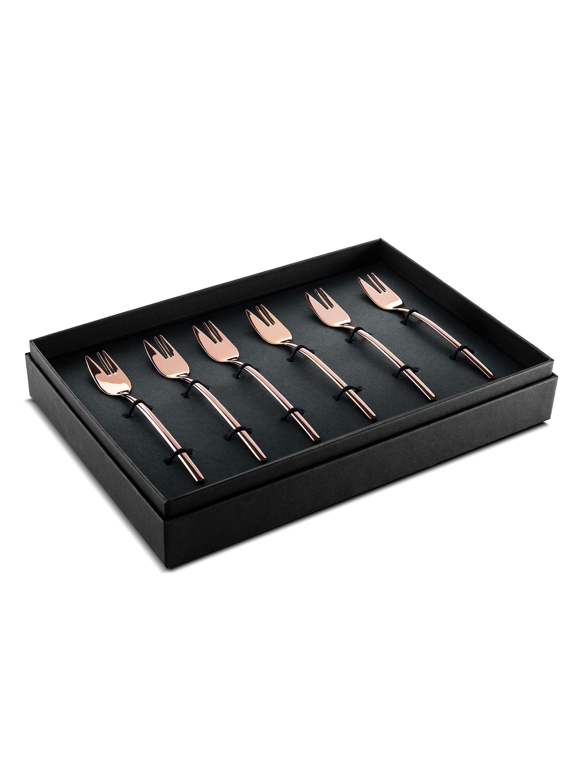 Mepra Due 6-Piece Cake Fork Set - Rose Gold