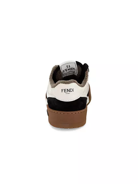 Fendi Match Compact Sneakers Unisex Suede White