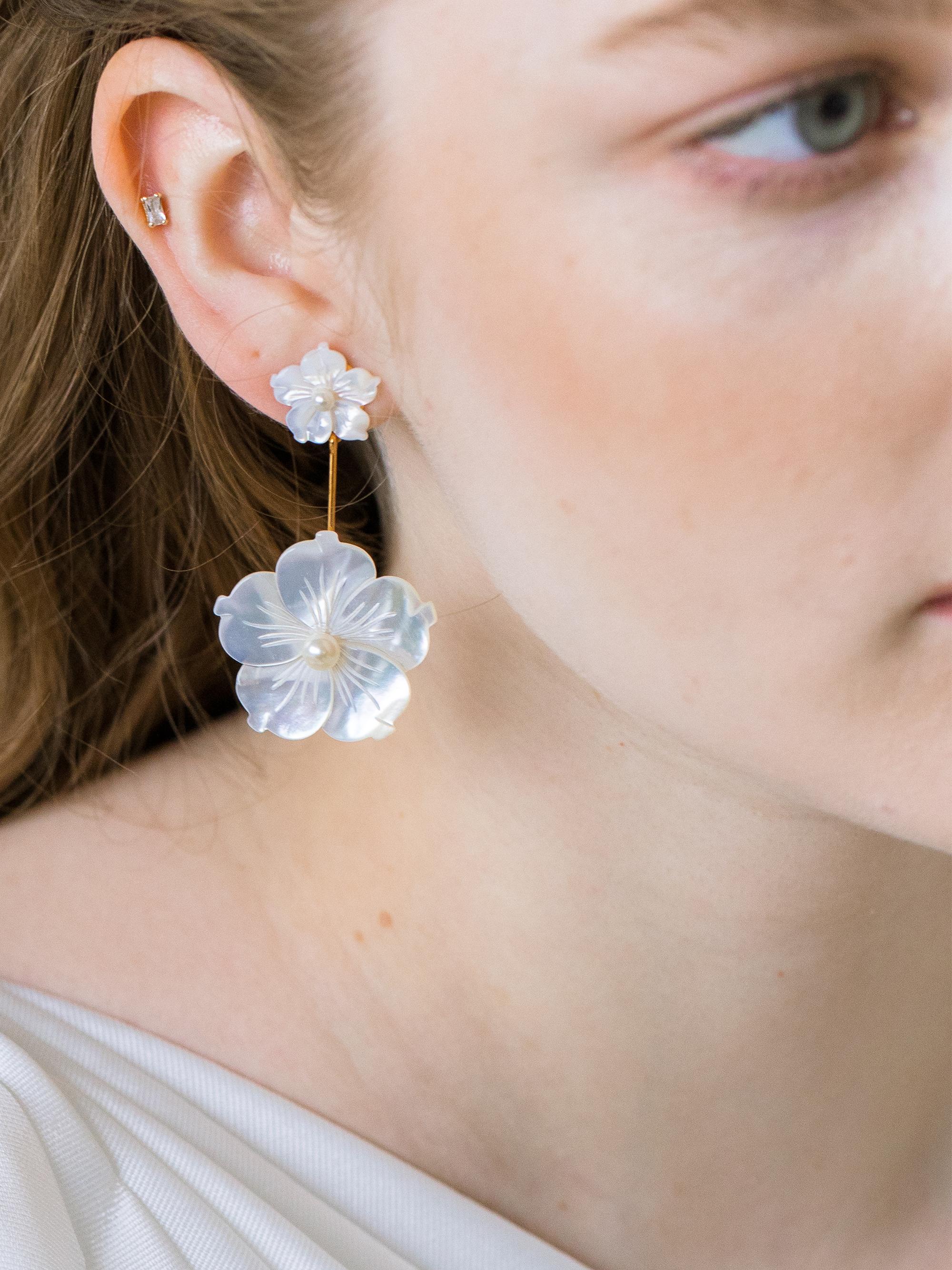 Jennifer Behr Zinnia 18K Gold-Plated & Mother-Of-Pearl Drop