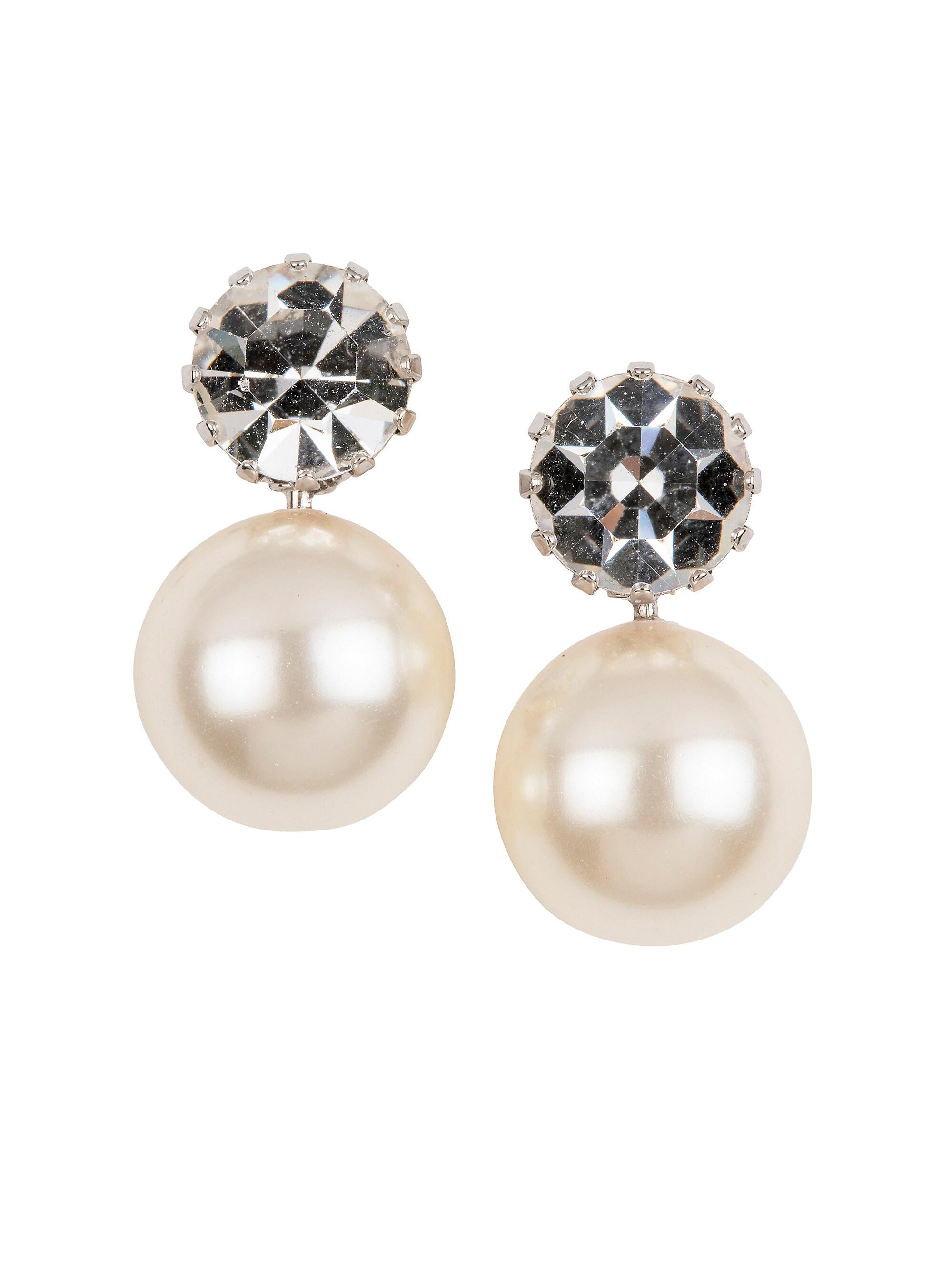 Jennifer Behr Women's Ines 18K Gold-Plated, Crystal & Glass Pearl Earrings - Silver